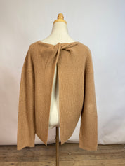 Theory Camel Cashmere Twist Sweater (L)