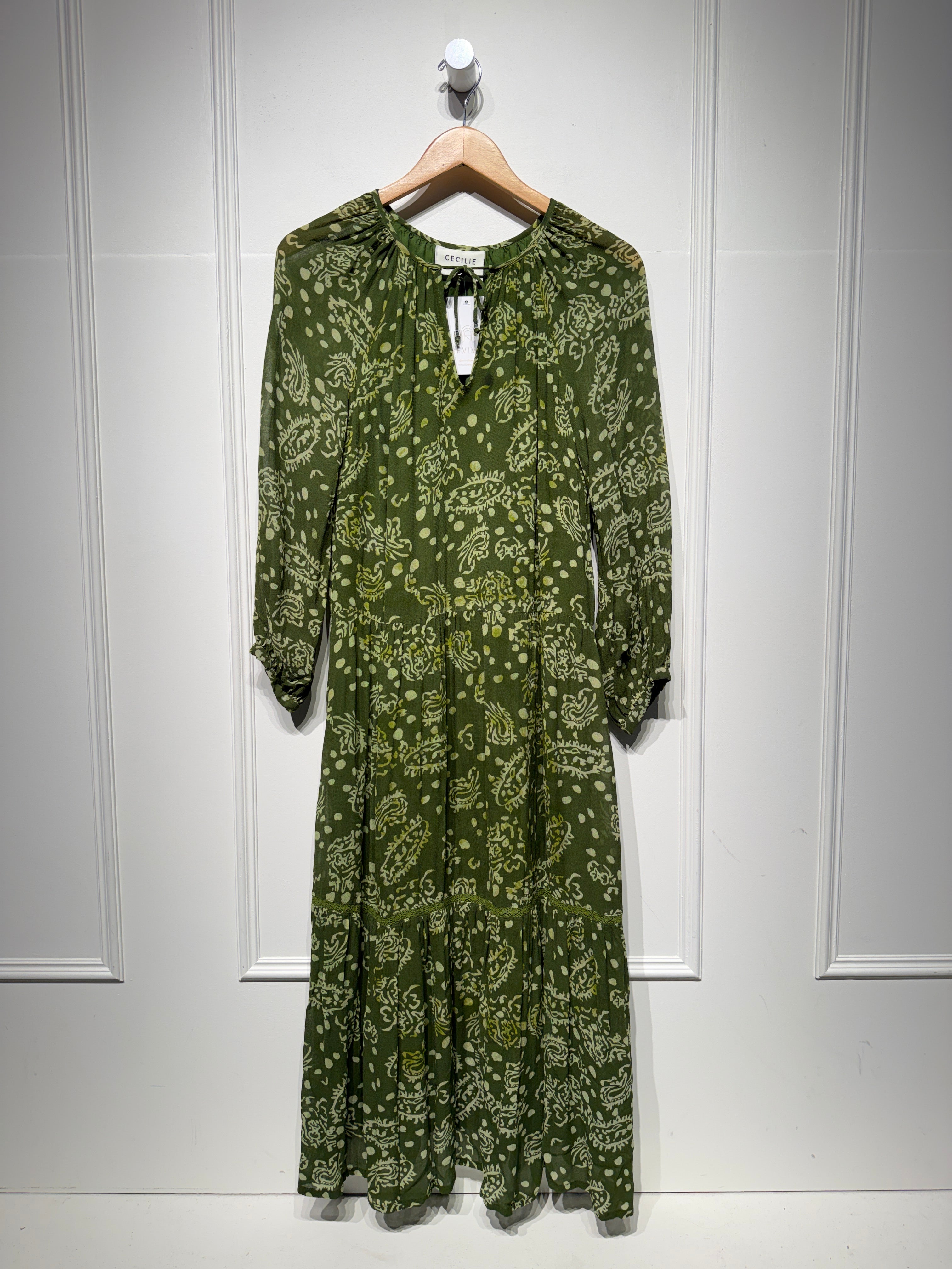 Cecilie Copenhagen Green Paisley Dress (S)