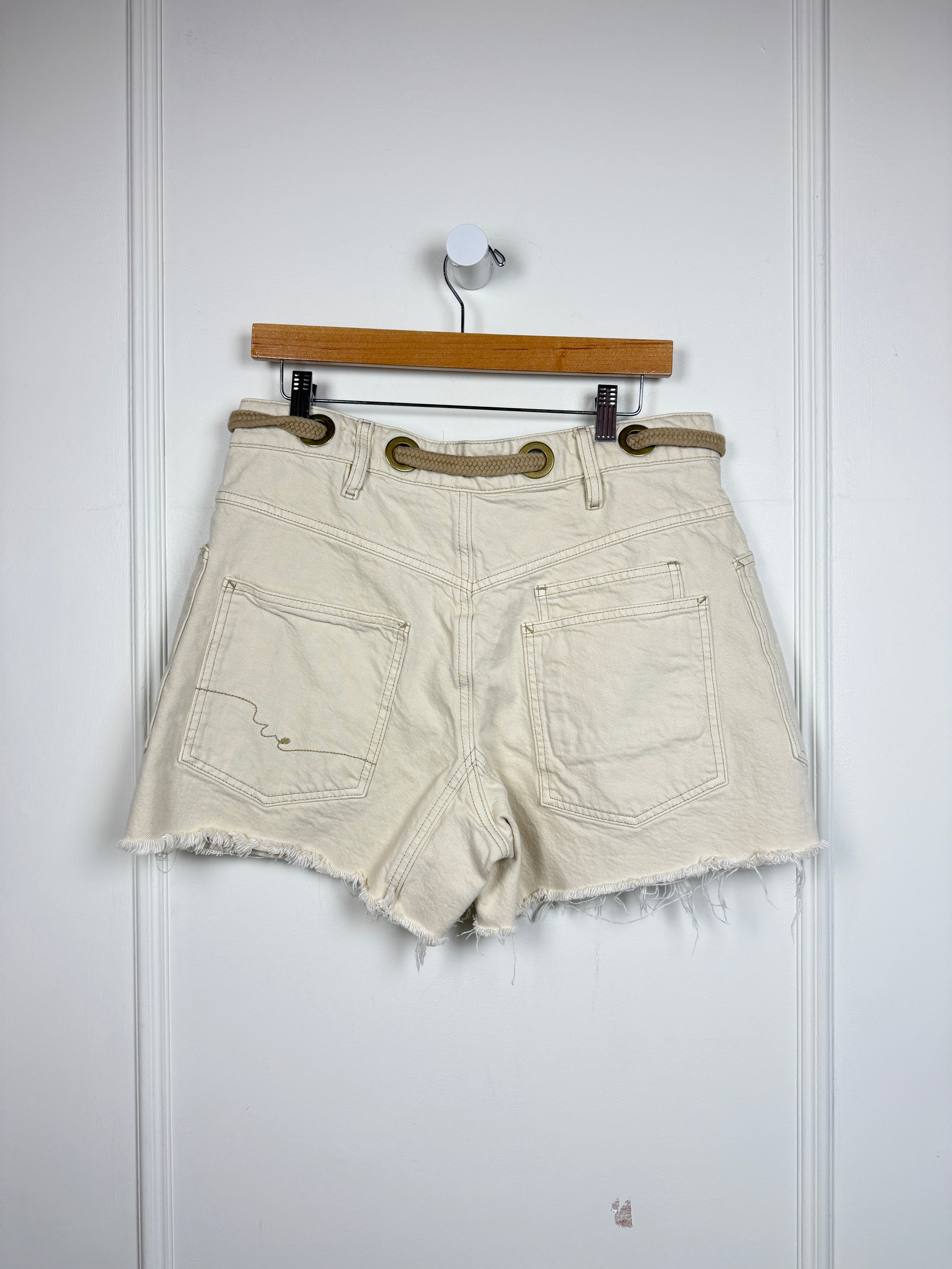 Free People Cream Shorts (M/28)