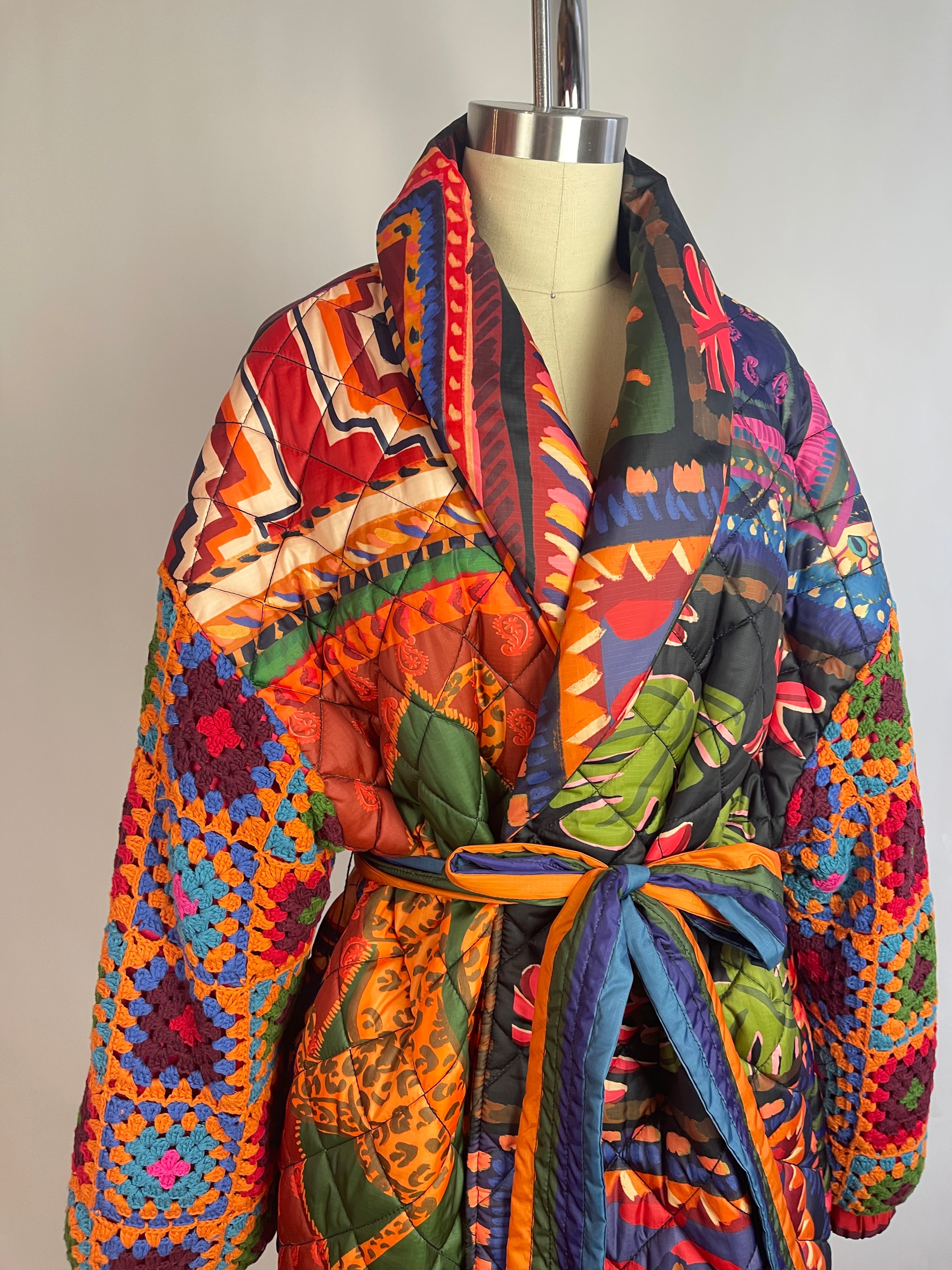 Farm Rio Patchwork Tapestry Coat (M)