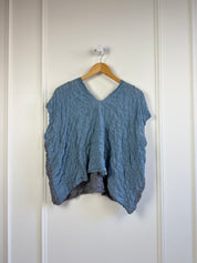Atelier Delphine Blue Crinkle Top (S)