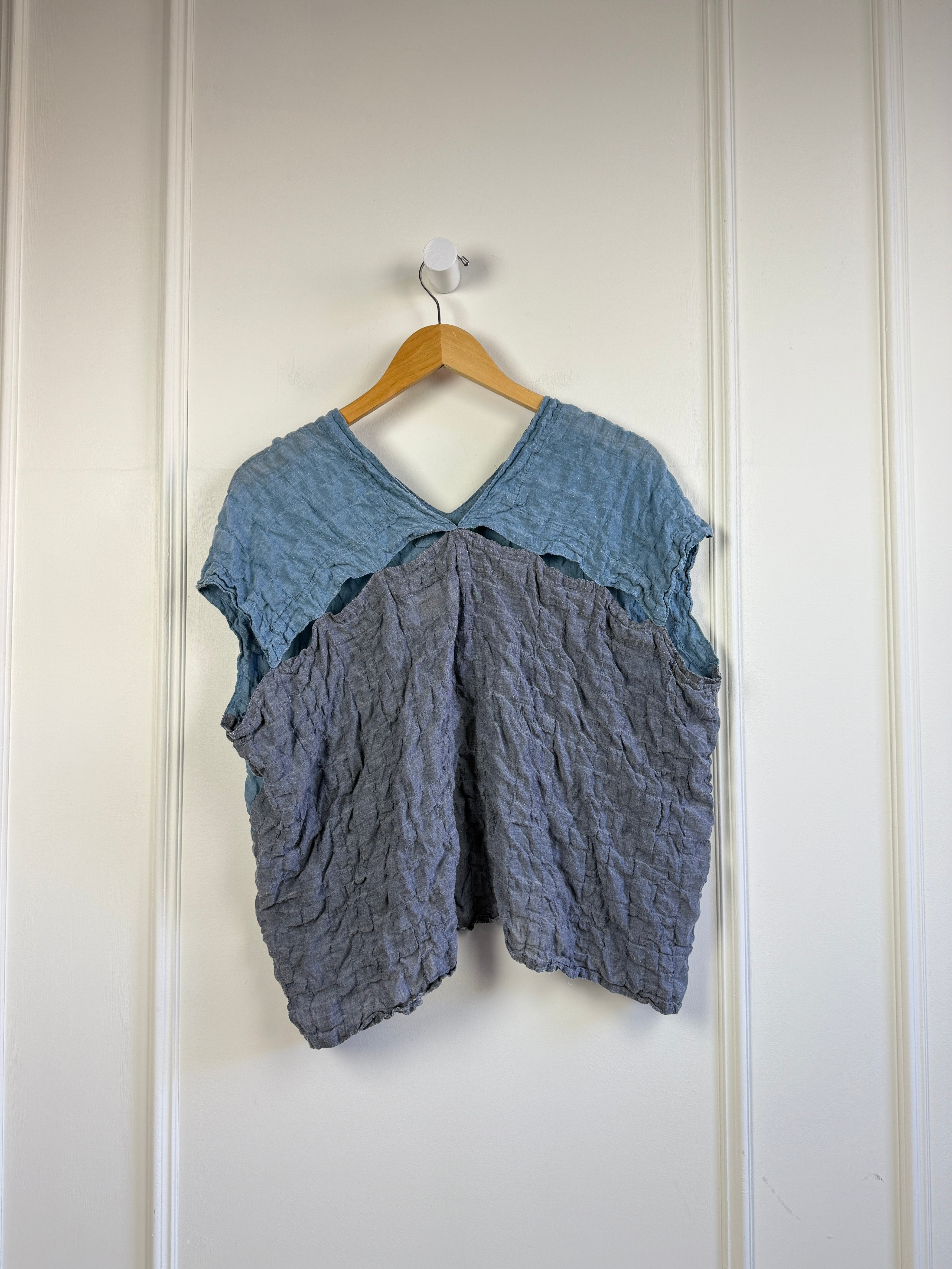Atelier Delphine Blue Crinkle Top (S)