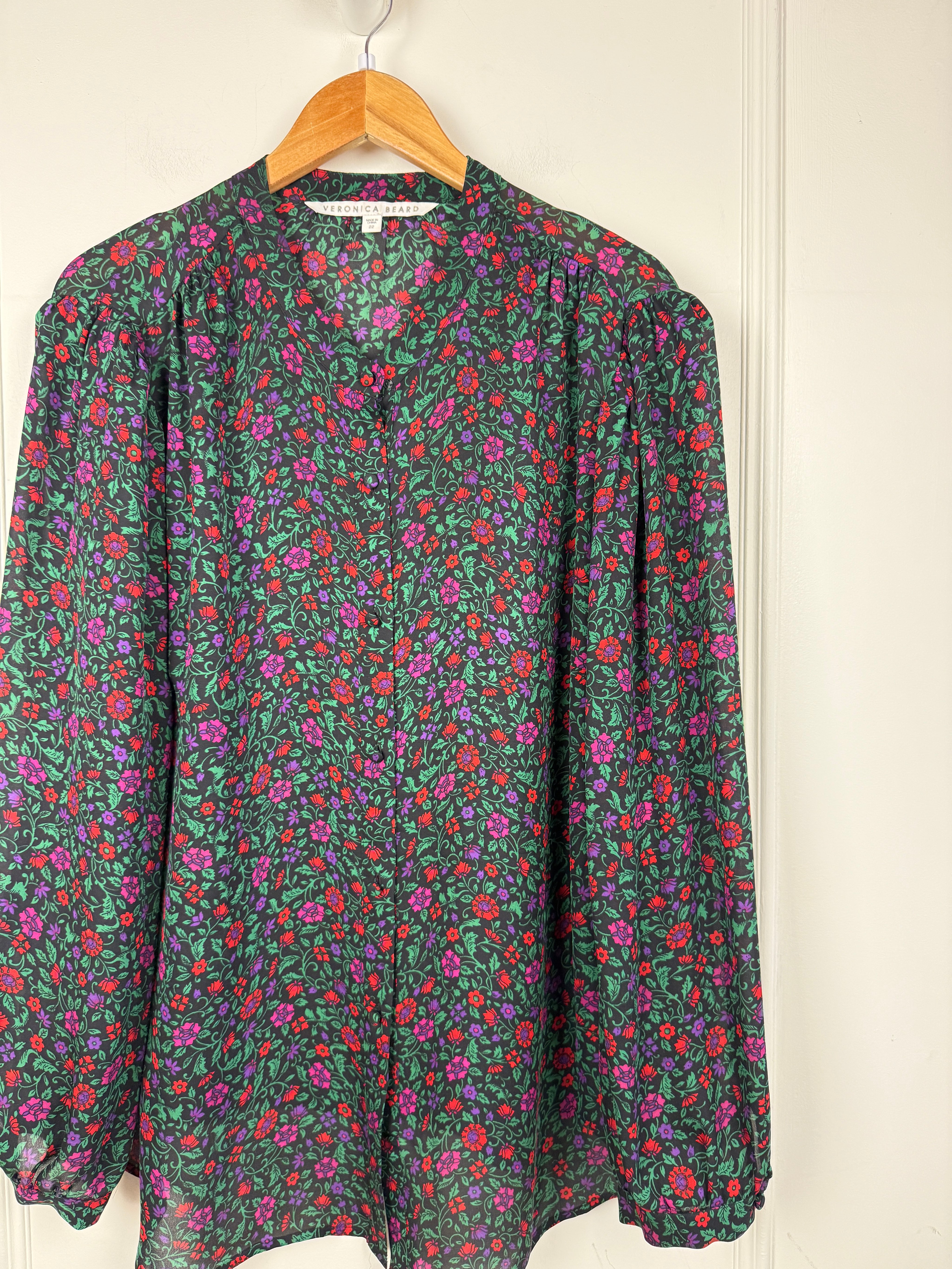 Veronica Beard Floral Button Up Blouse (22/3X)