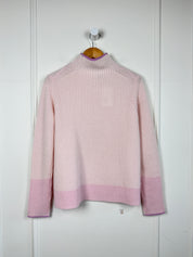 Kinross Pink Ribbed Cashmere (M)
