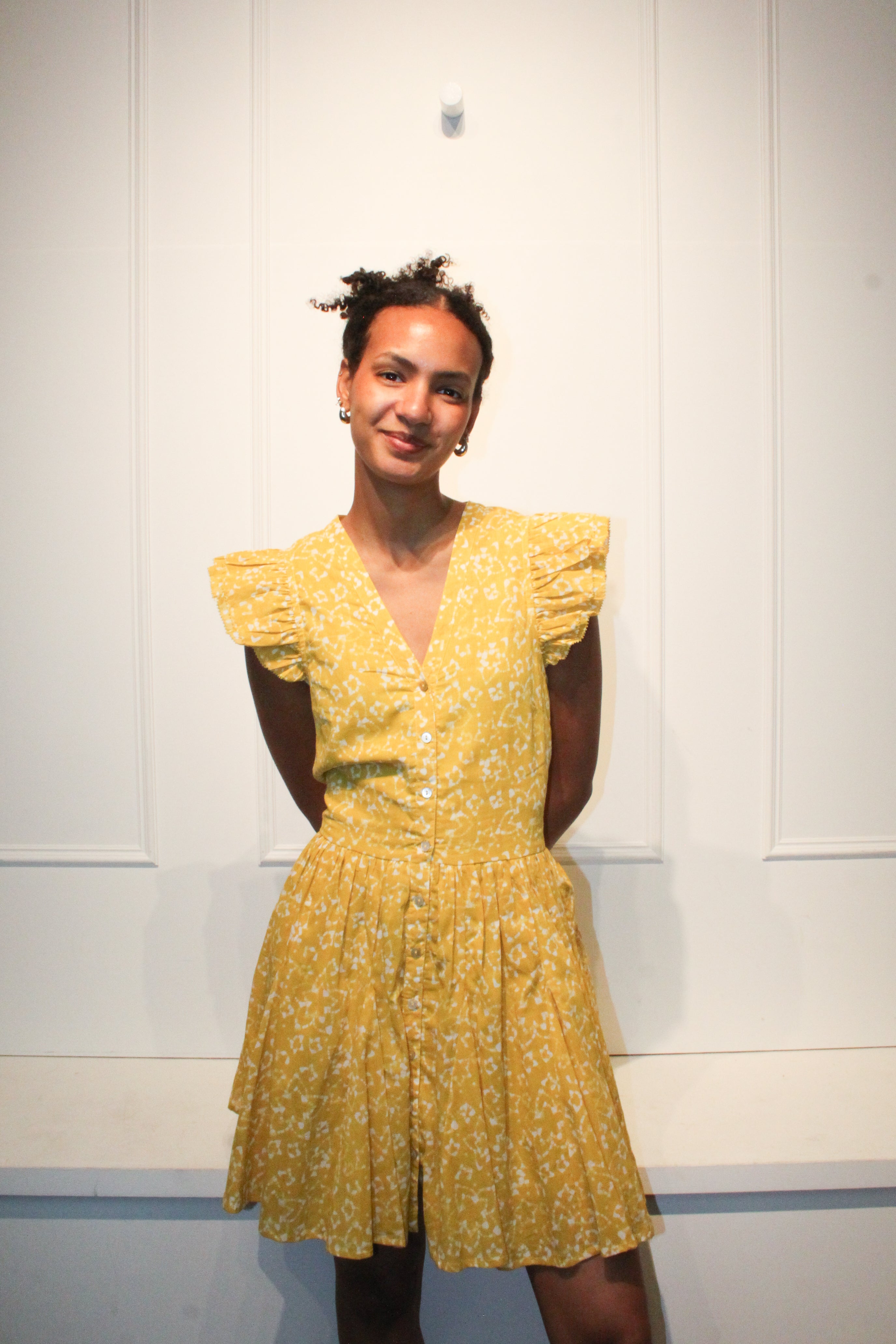 Cleobella Yellow Mini Dress (XS)