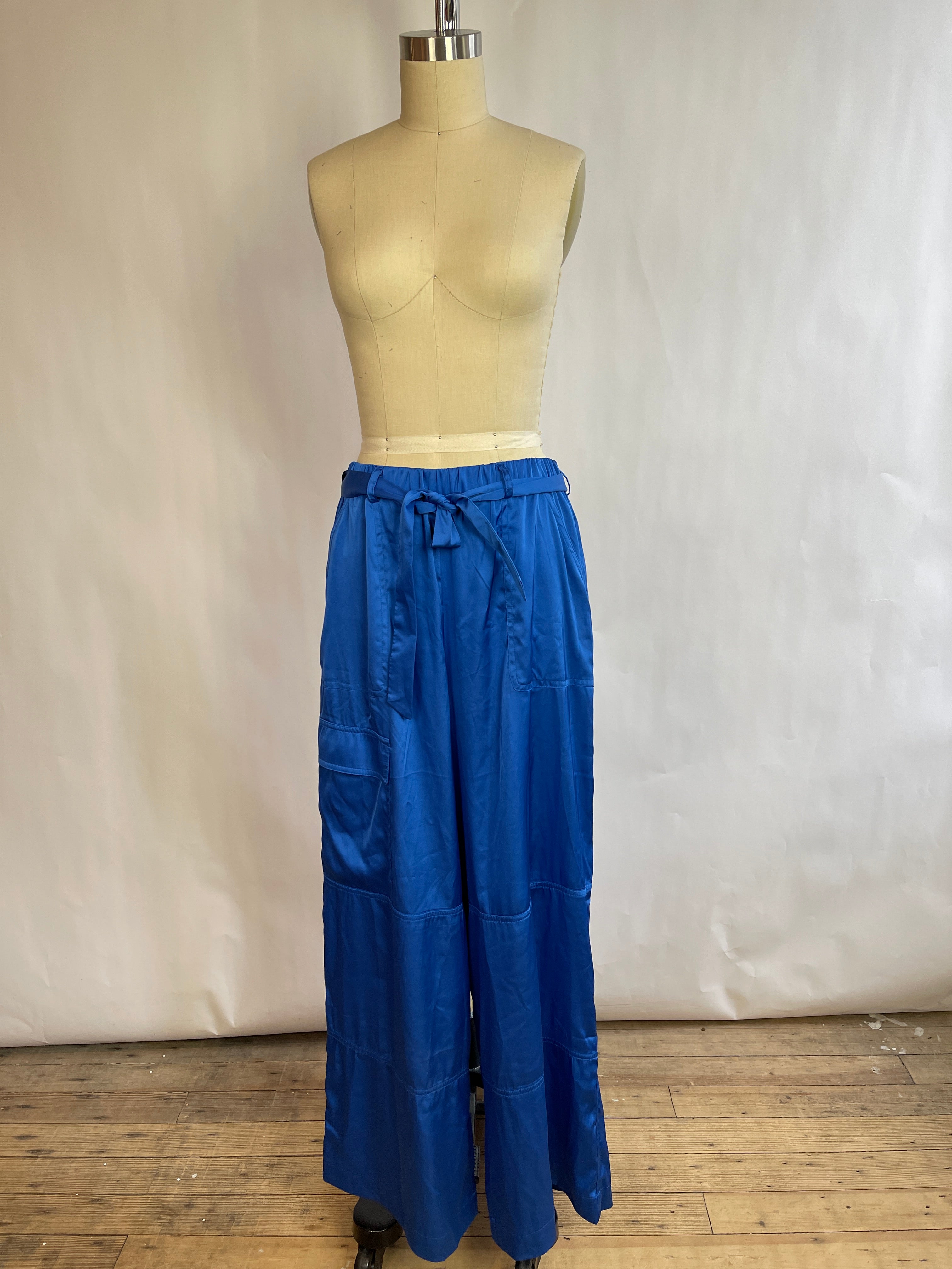 Hutch Blue Satin Pants (M)