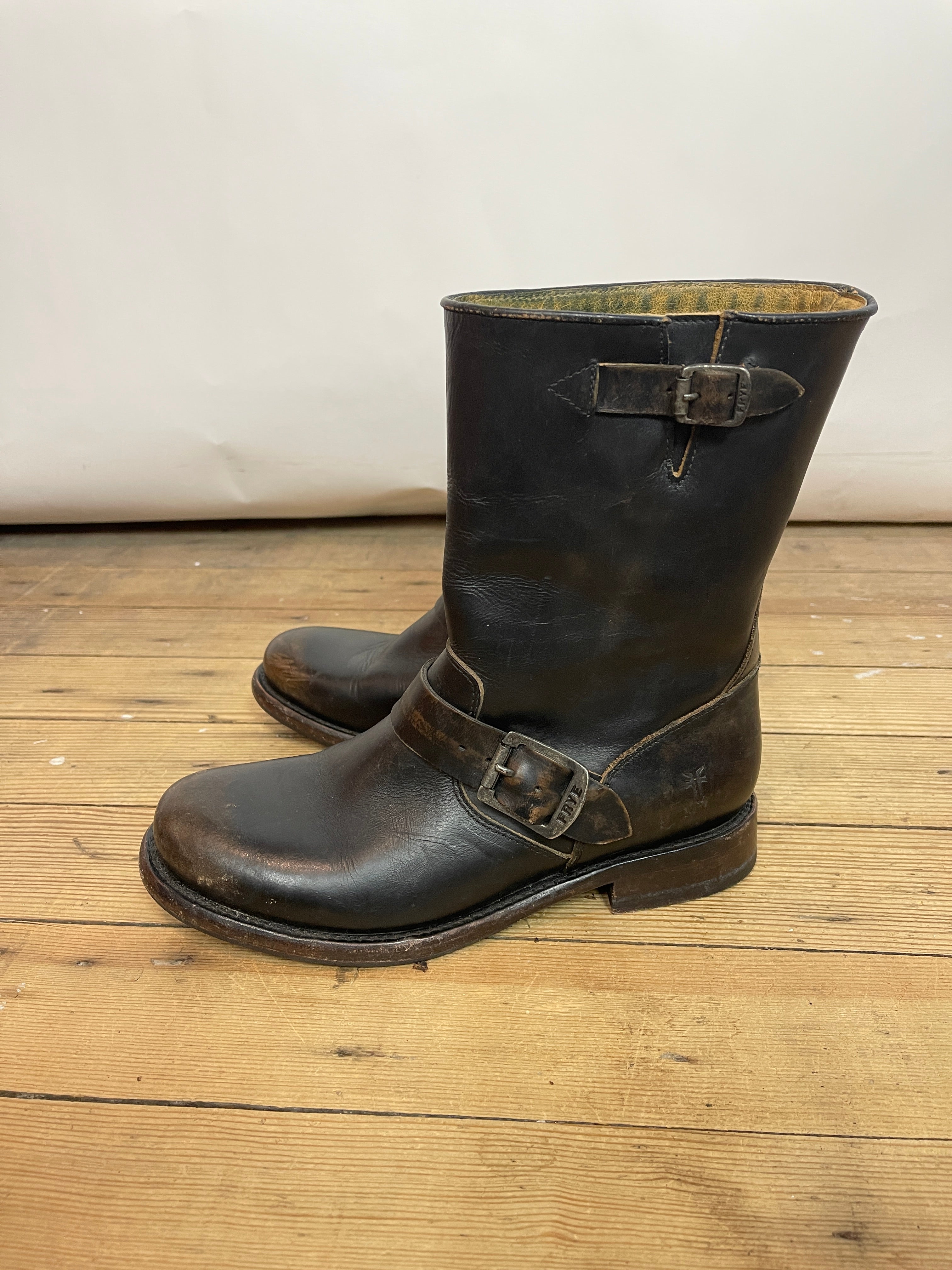 Frye Black Engineer Boots (7.5)