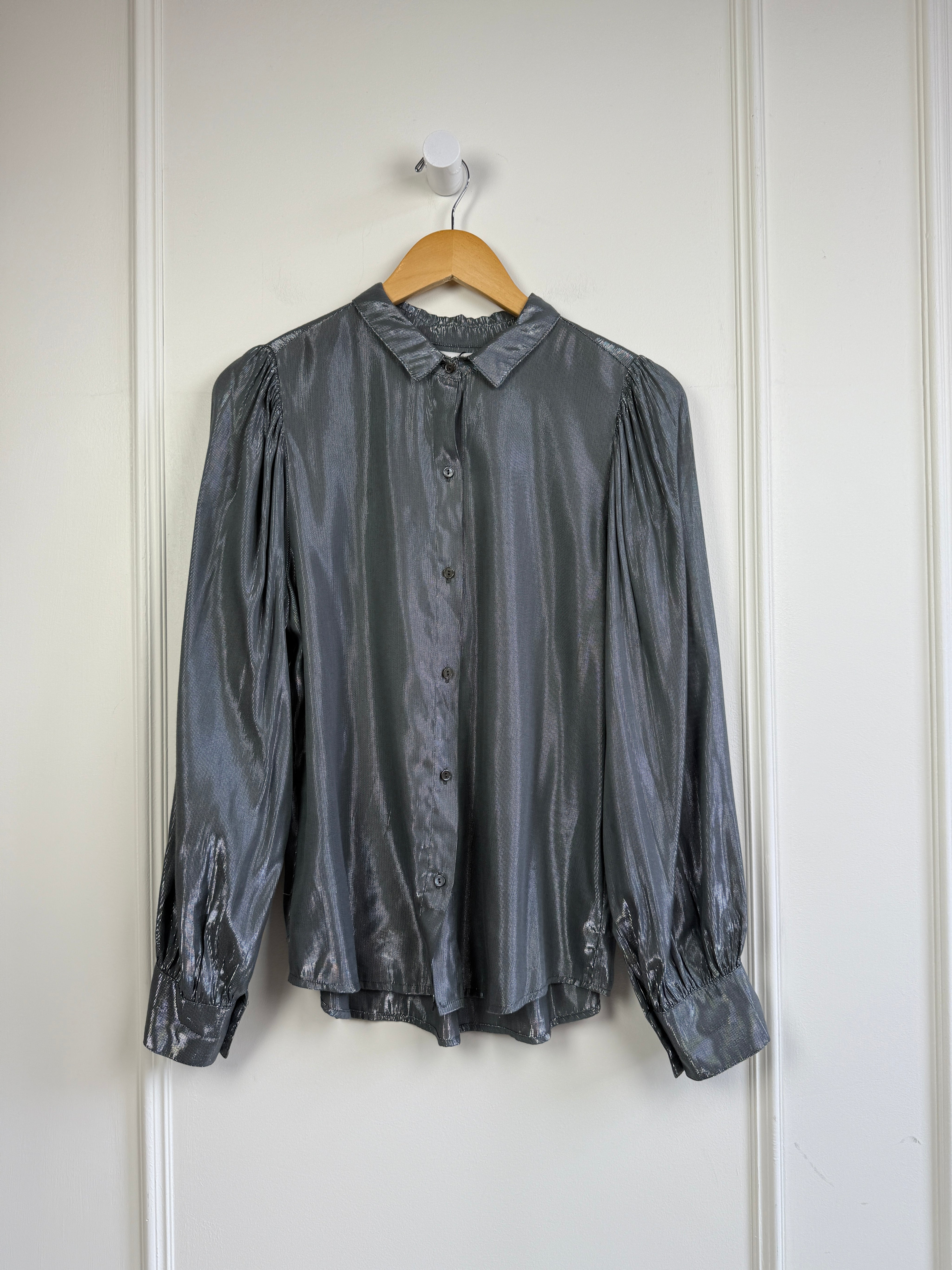 Velvet by Graham & Spencer Silver Blouse (M)