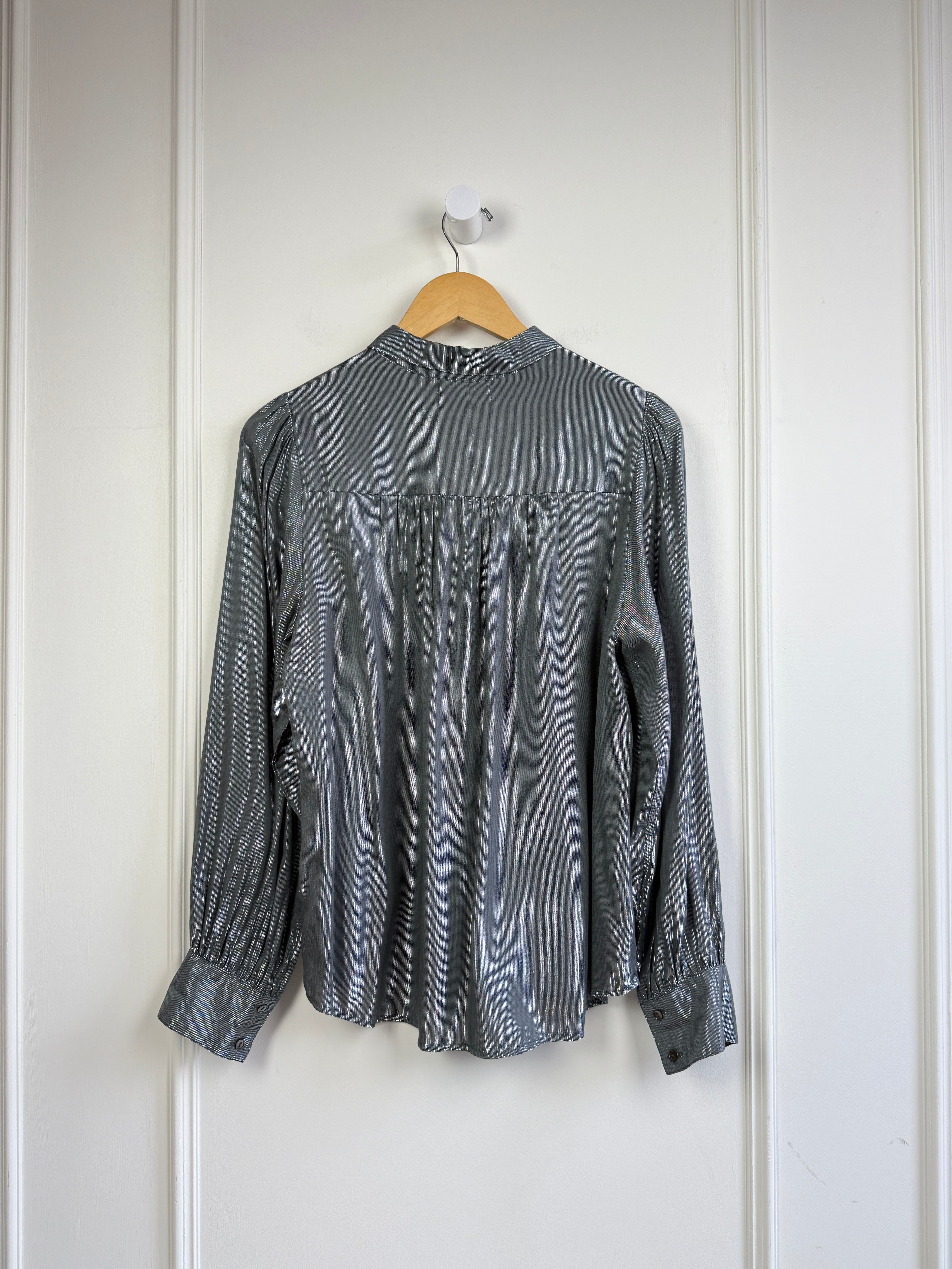 Velvet by Graham & Spencer Silver Blouse (M)