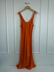 Electric & Rose Orange Satin Dress (L)