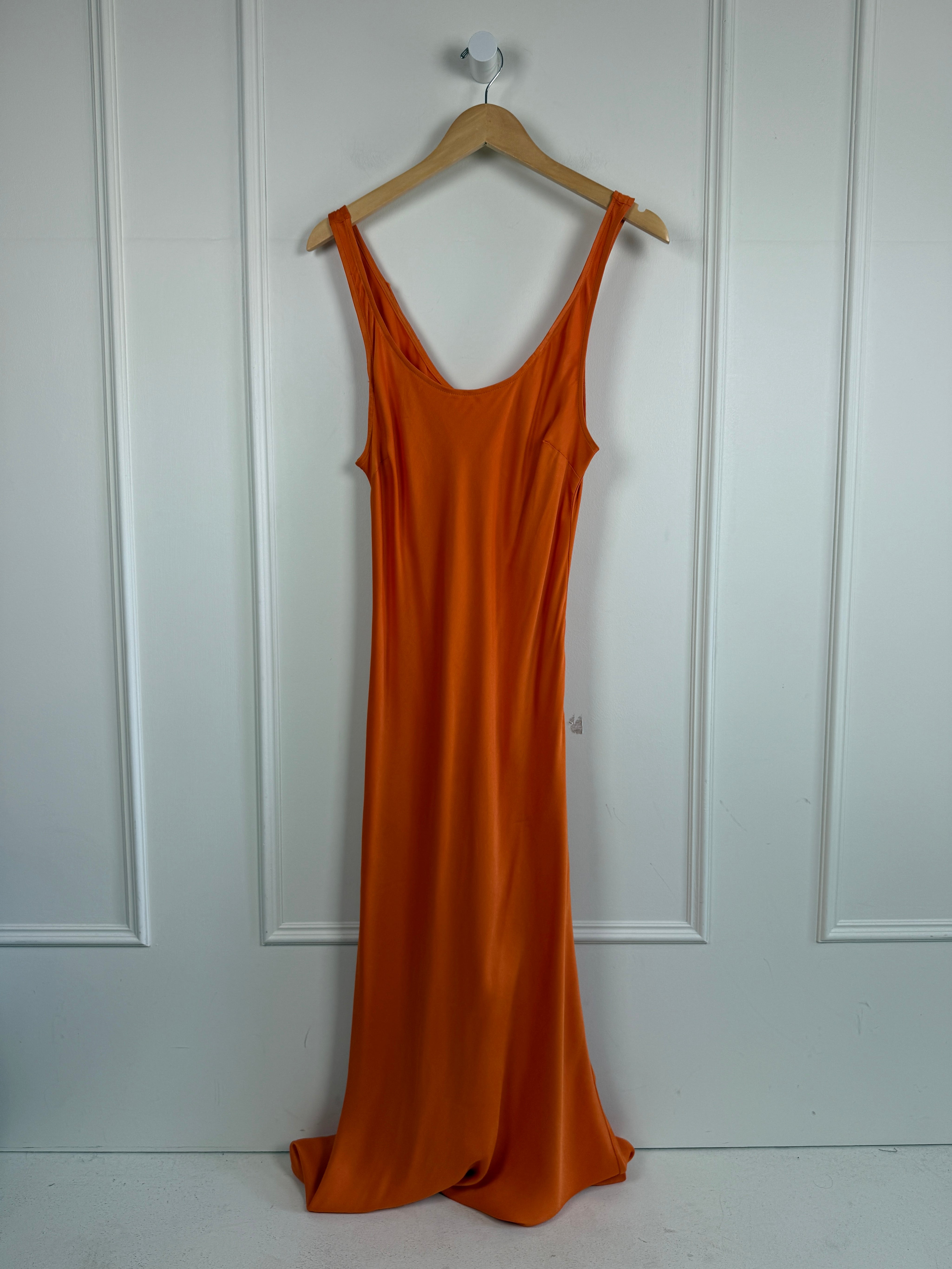 Electric & Rose Orange Satin Dress (L)