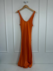 Electric & Rose Orange Satin Dress (L)