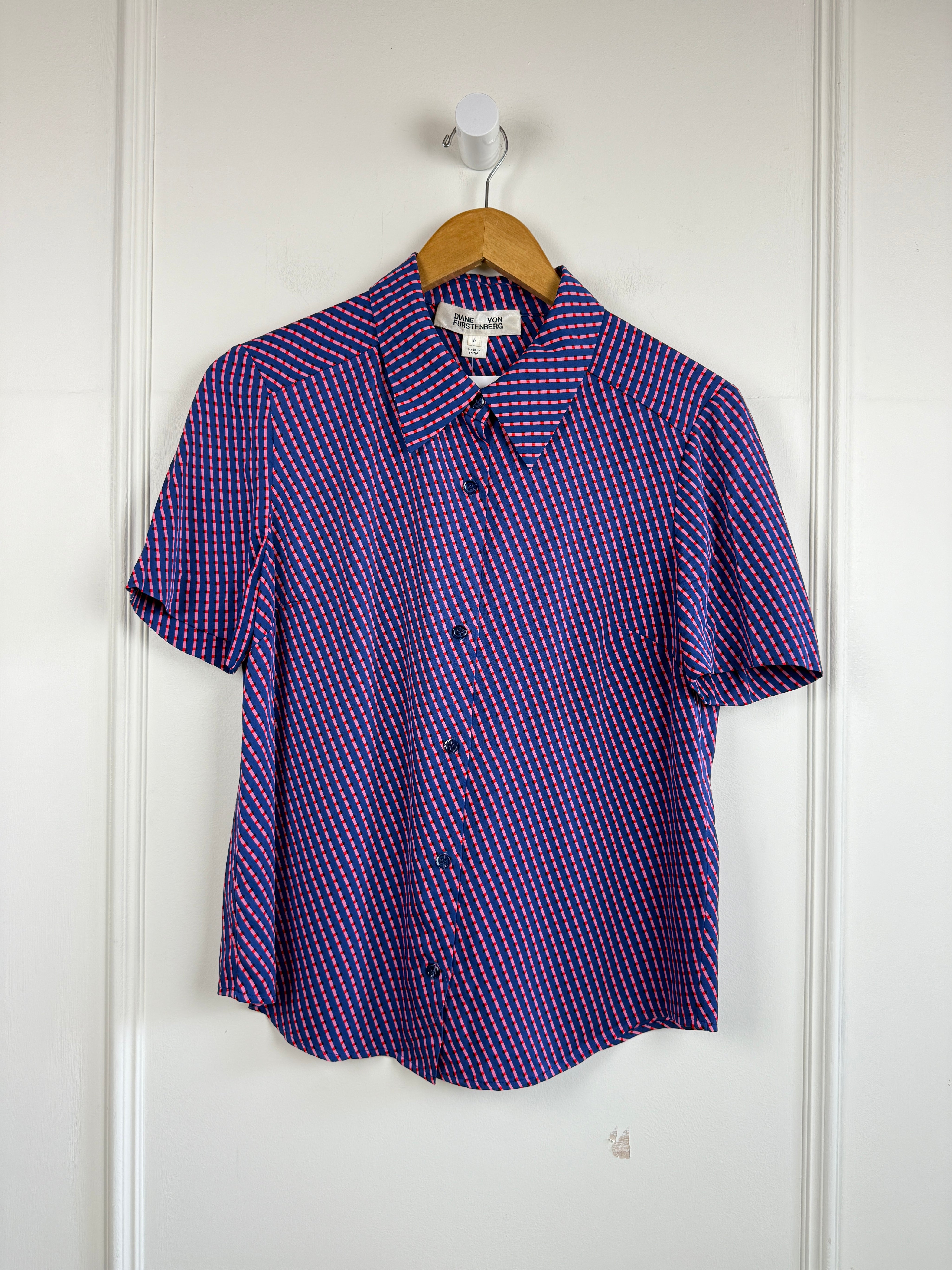 Diane Von Furstenberg Pattern Top (6/M)