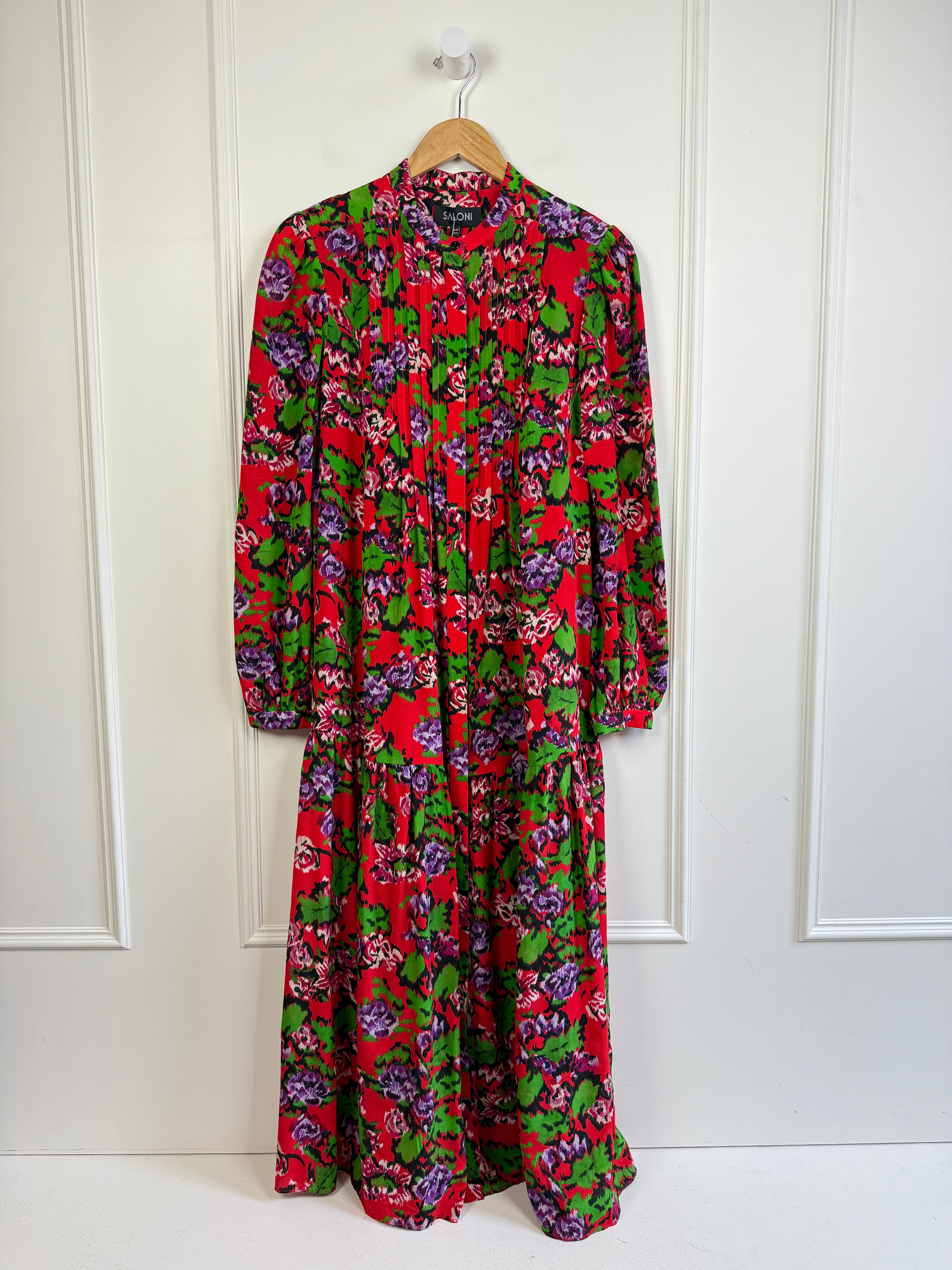 Saloni Red Floral Dress (6/M)