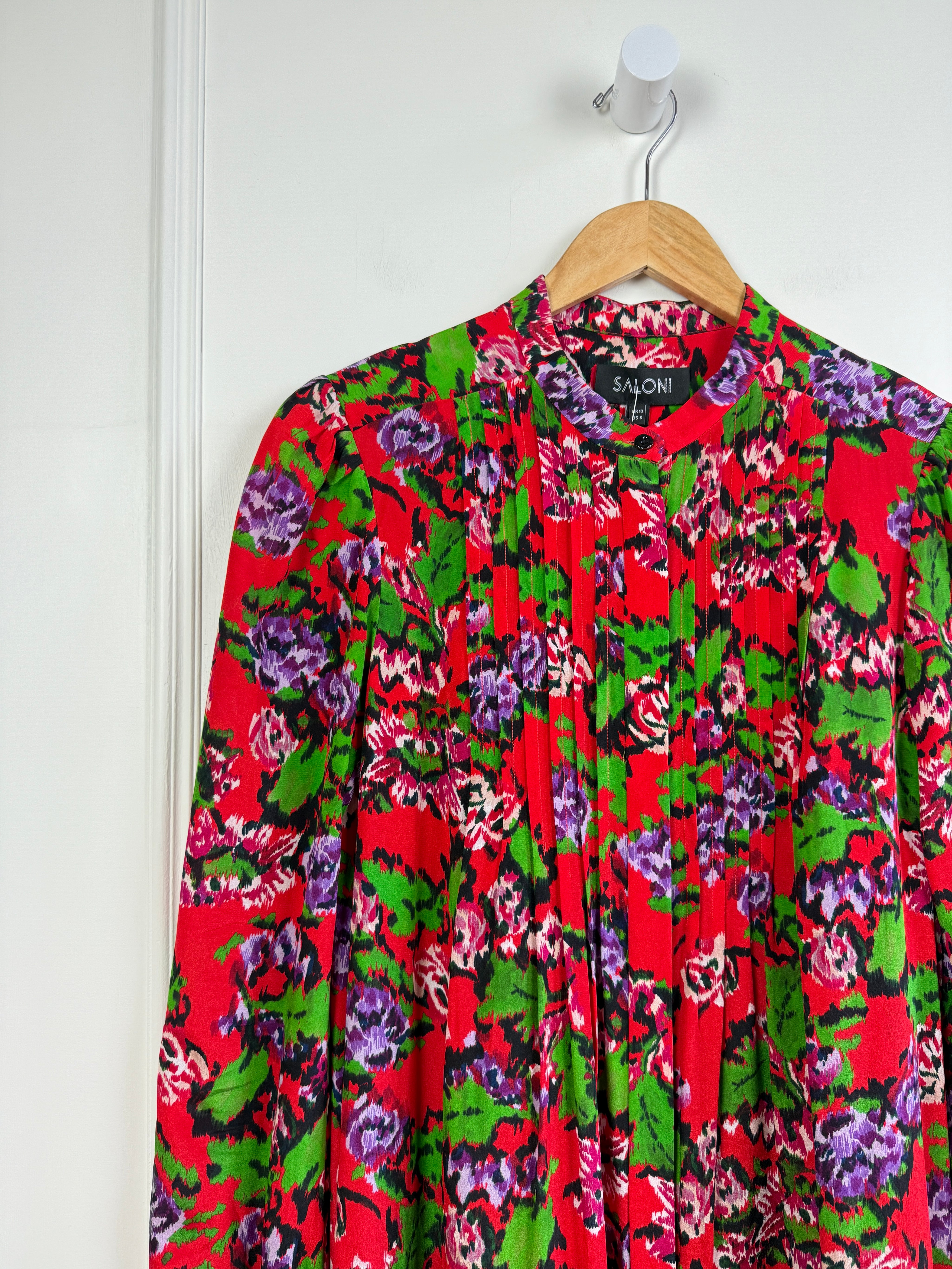 Saloni Red Floral Dress (6/M)