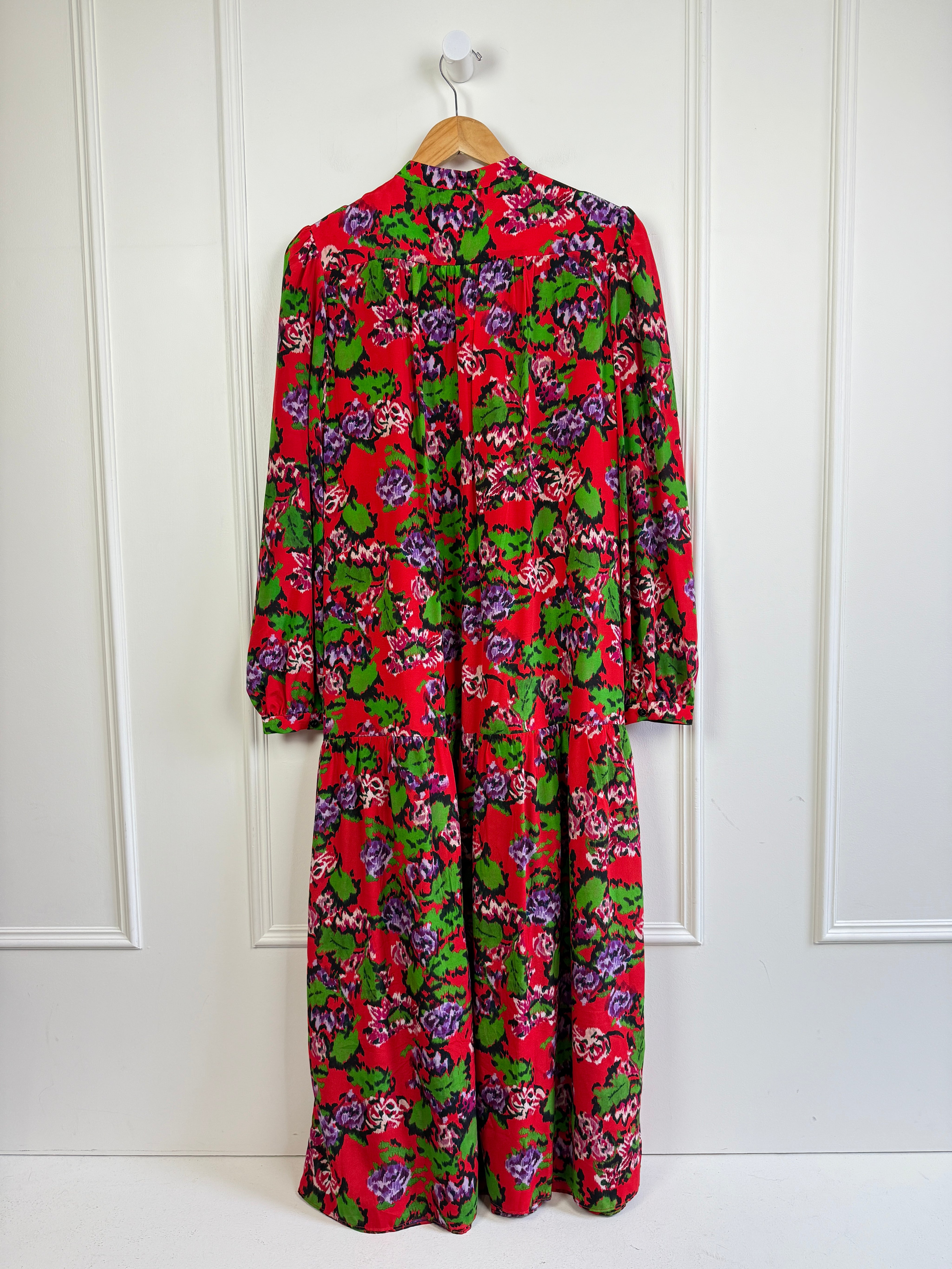 Saloni Red Floral Dress (6/M)