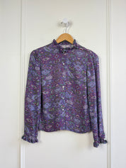 Raquel Allegra Purple Silk Blouse (XS)