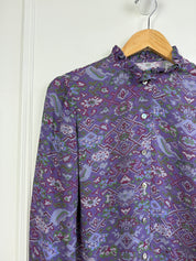 Raquel Allegra Purple Silk Blouse (XS)