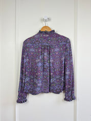 Raquel Allegra Purple Silk Blouse (XS)