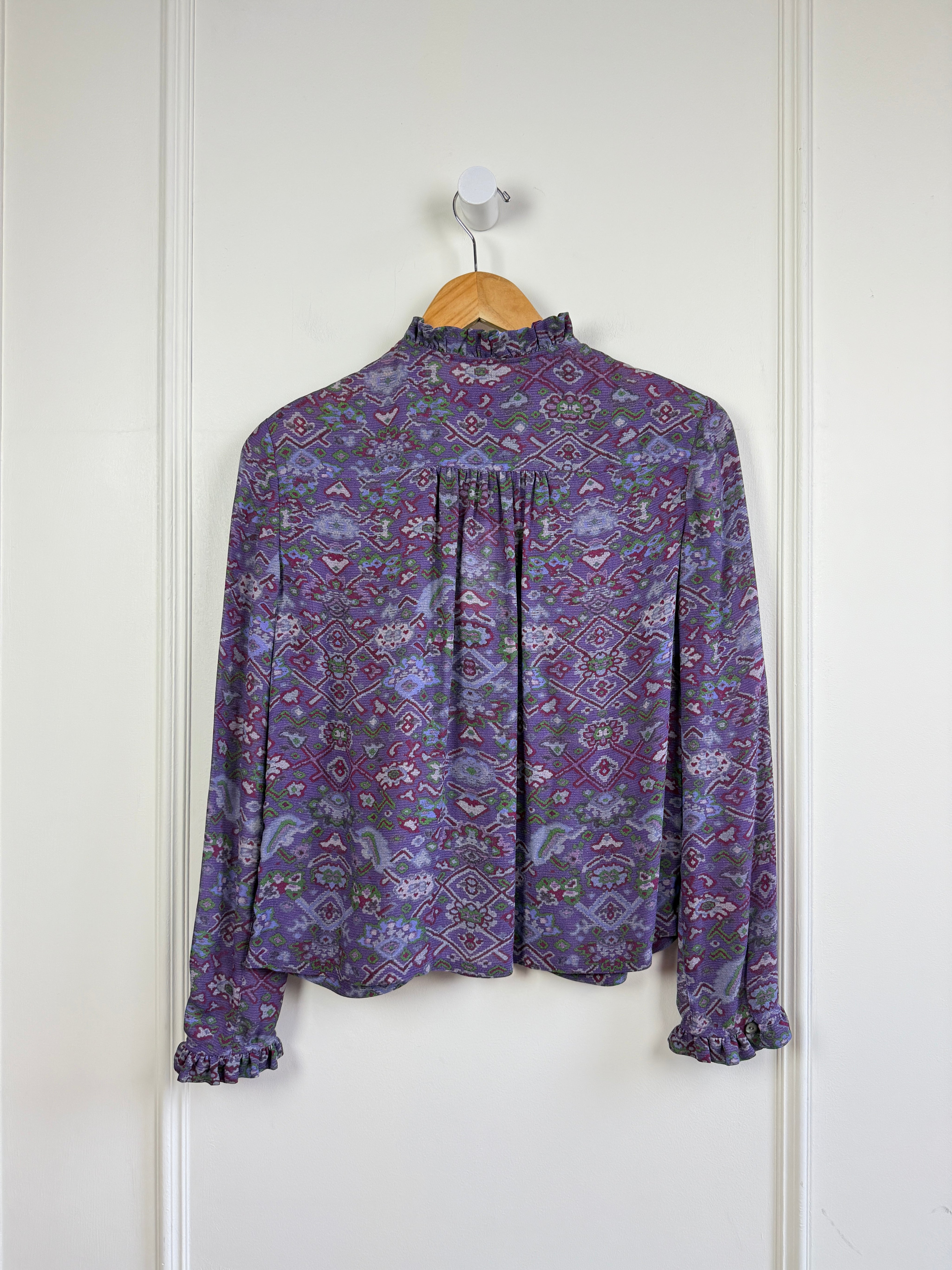 Raquel Allegra Purple Silk Blouse (XS)