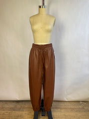 Mother Brown Faux Leather Joggers (M)