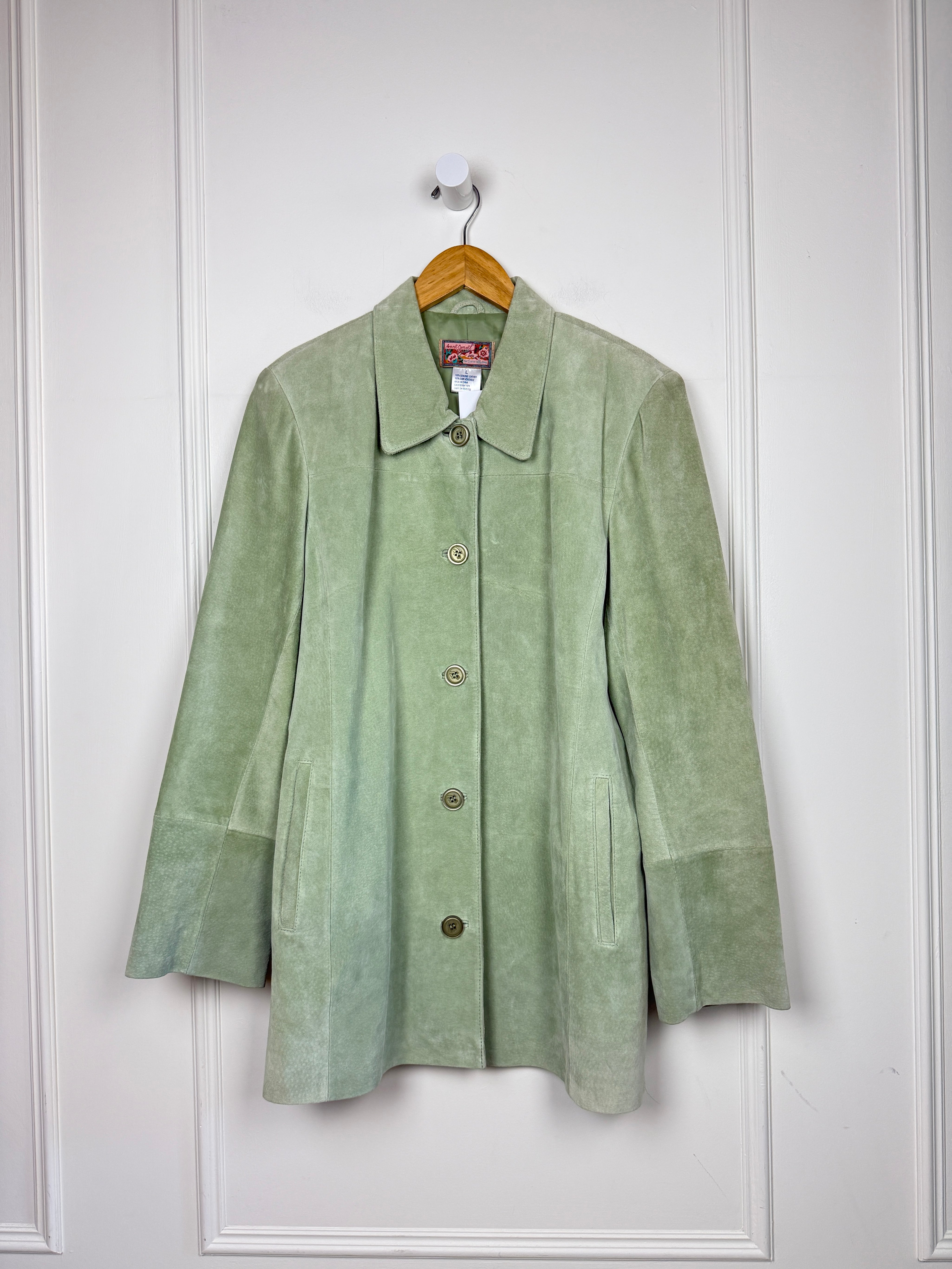 Vintage April Cornell Green Suede Coat (L)