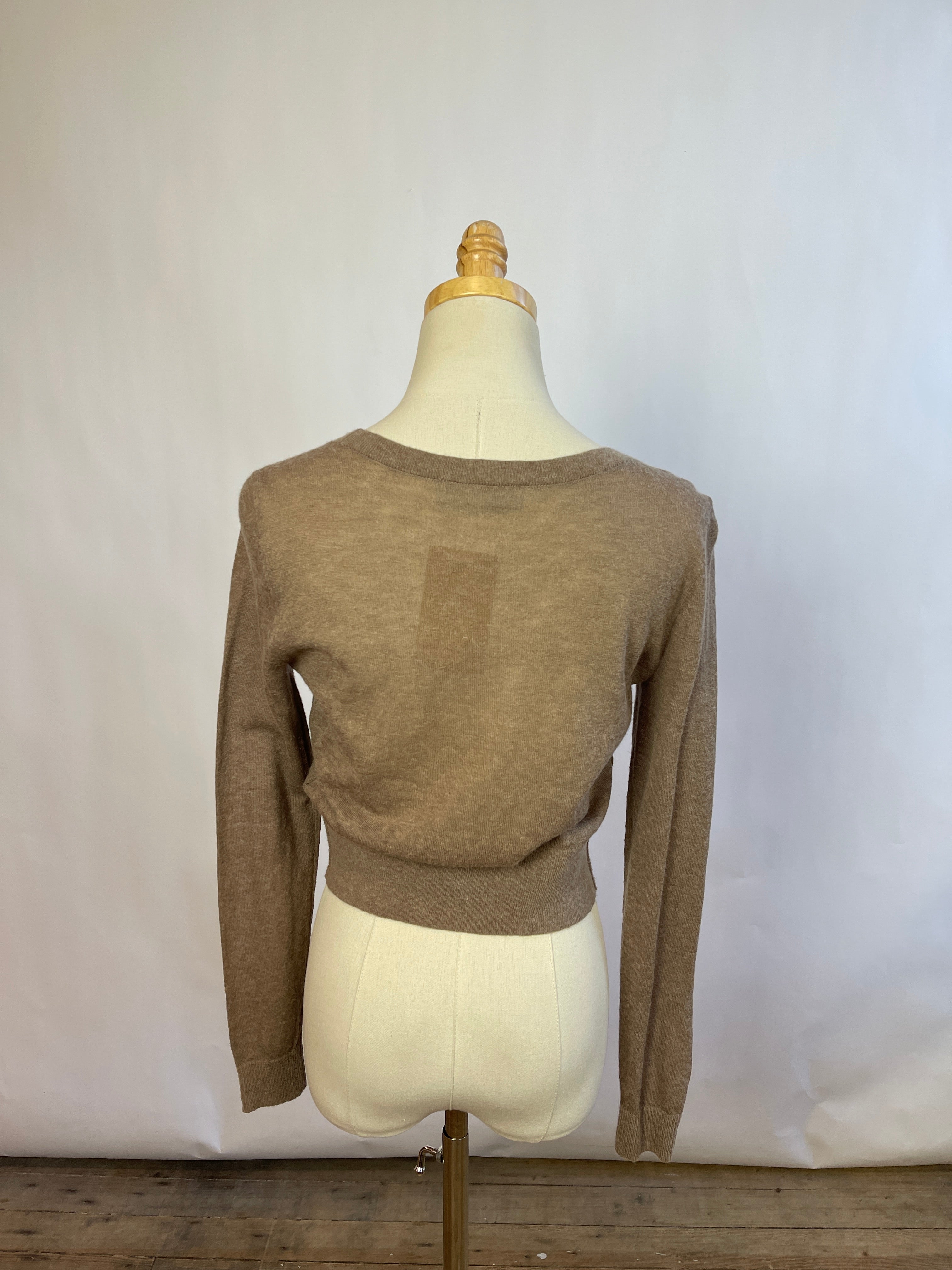 Everlane Brown Cropped Cardigan (XXS)