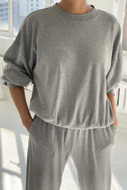 Le Bon Shoppe - Pointelle Core Sweatshirt | Melange Grey