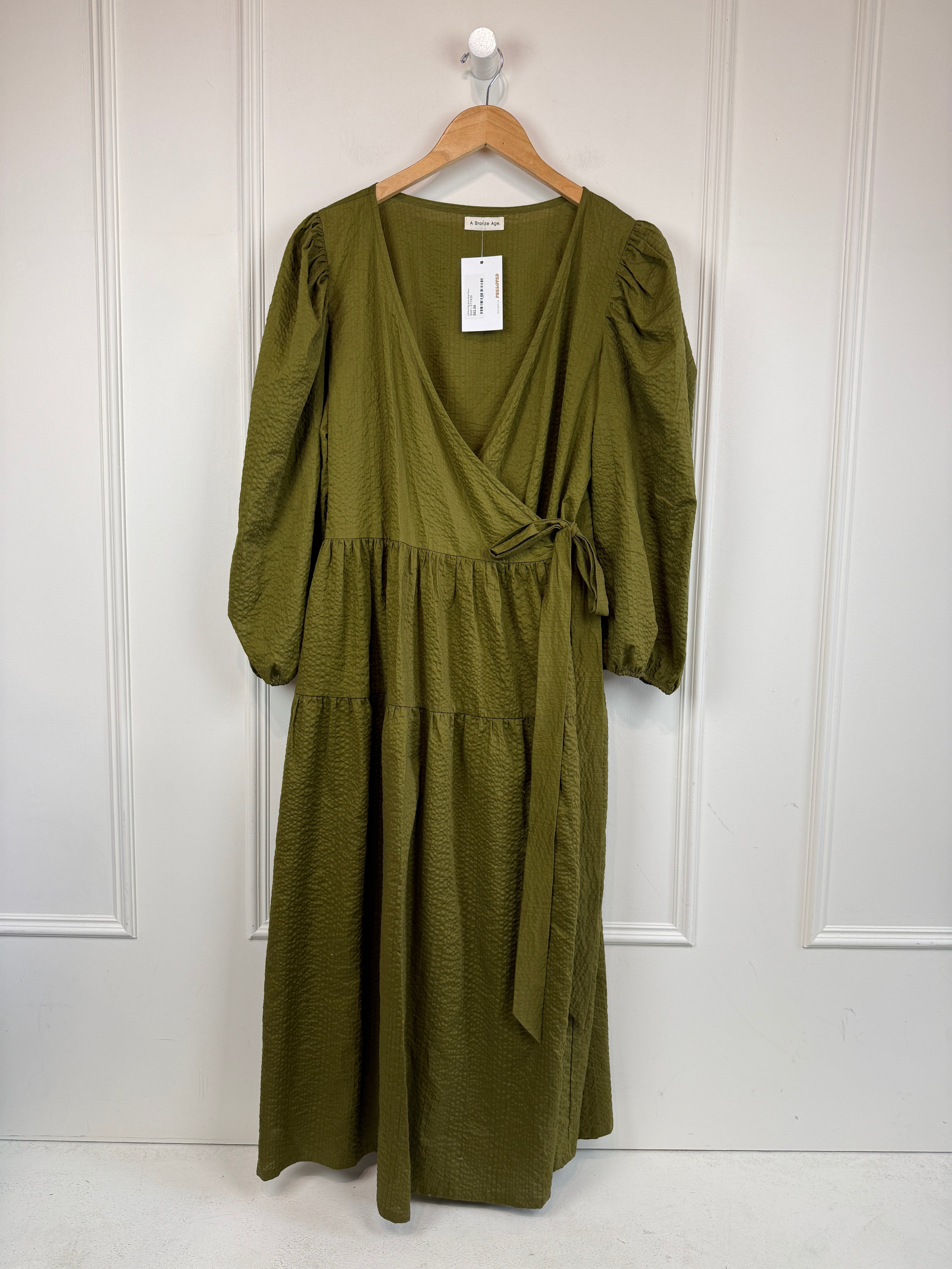 A Bronze Age Green Wrap Dress (L)