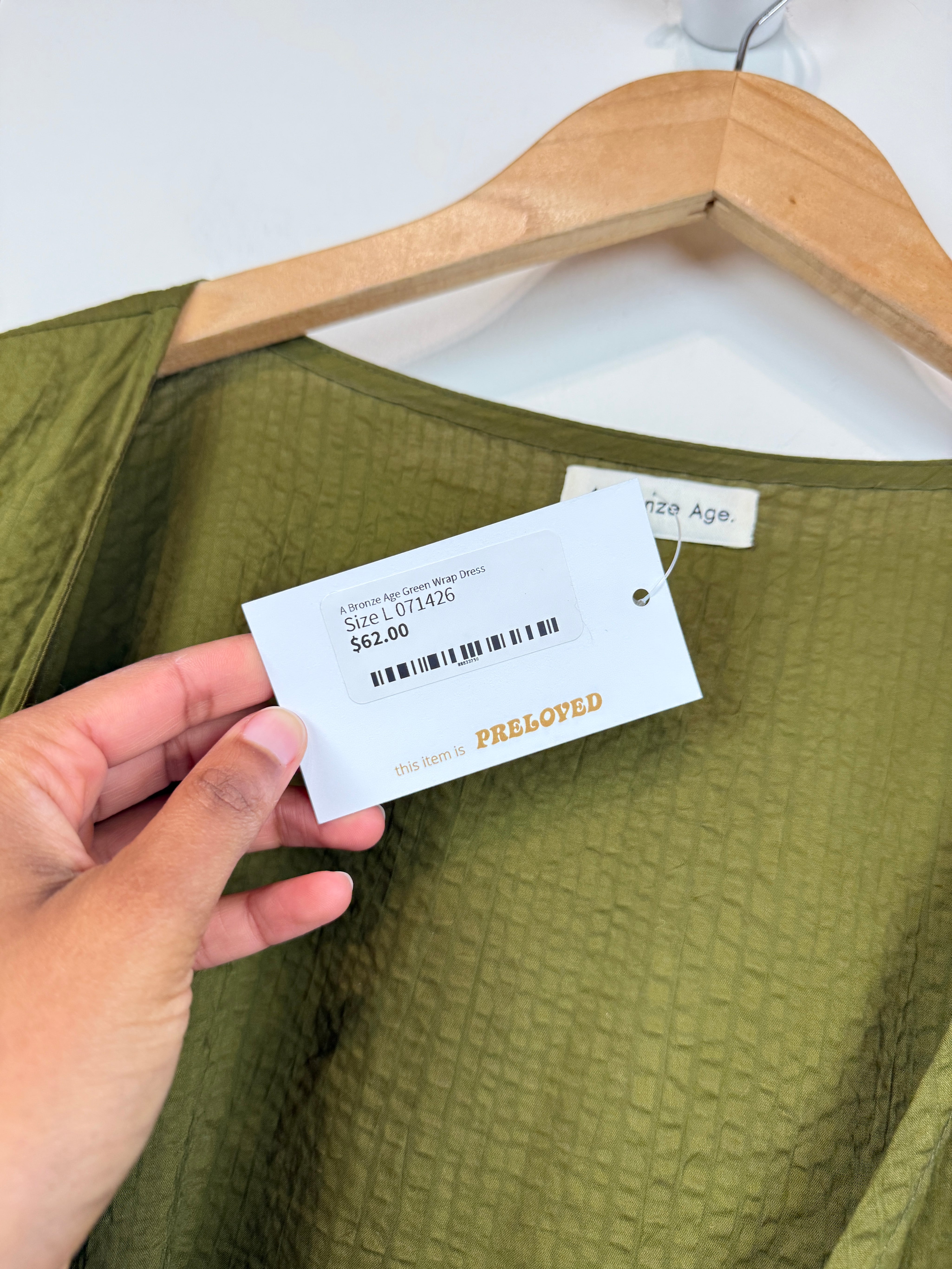 A Bronze Age Green Wrap Dress (L)