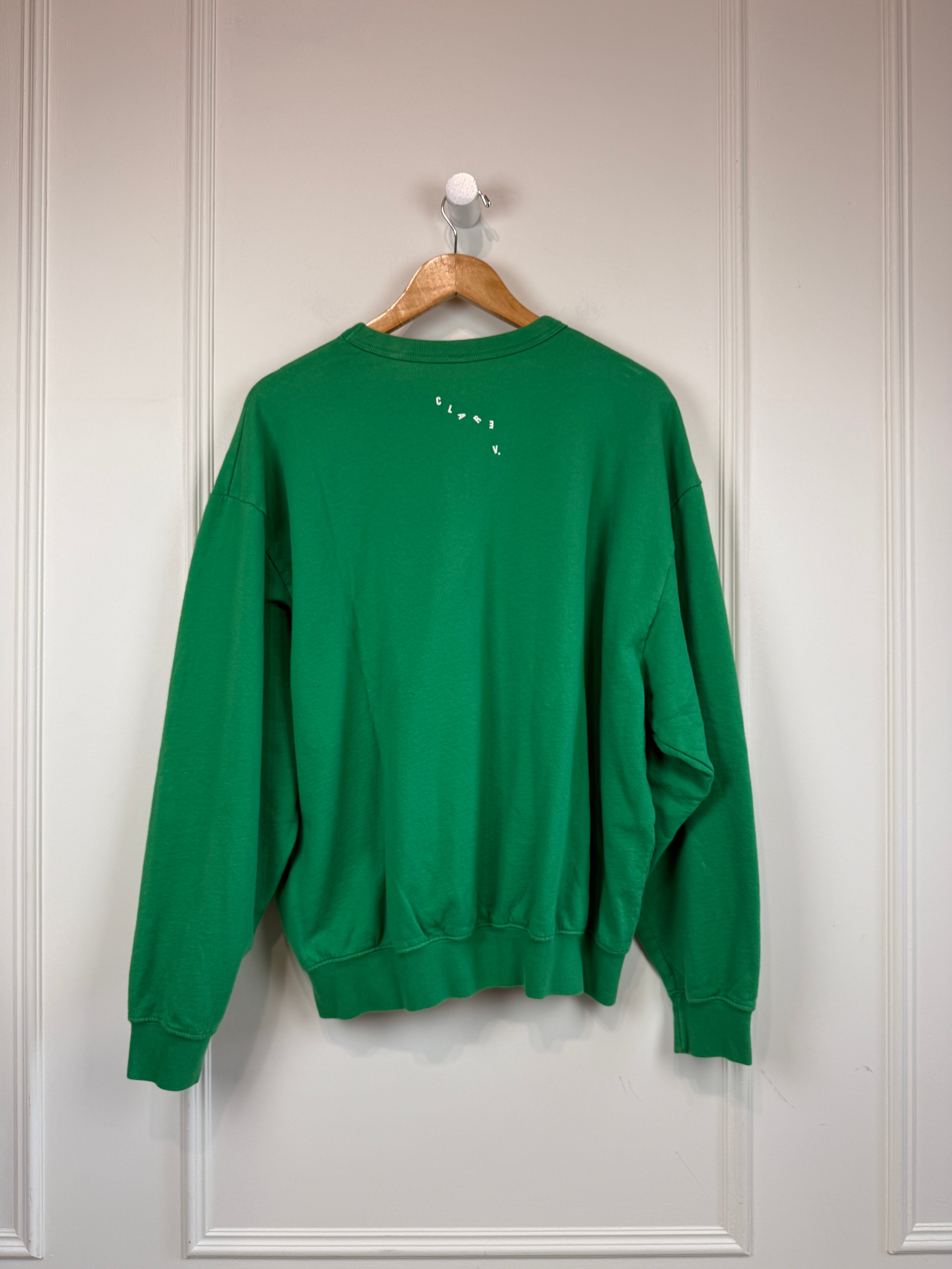 Clare V Tout Va Bien Green Sweatshirt (L)