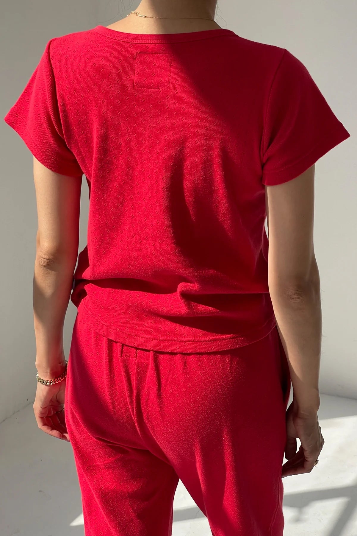 Le Bon Shoppe - Pointelle Babe Tee | Red Apple