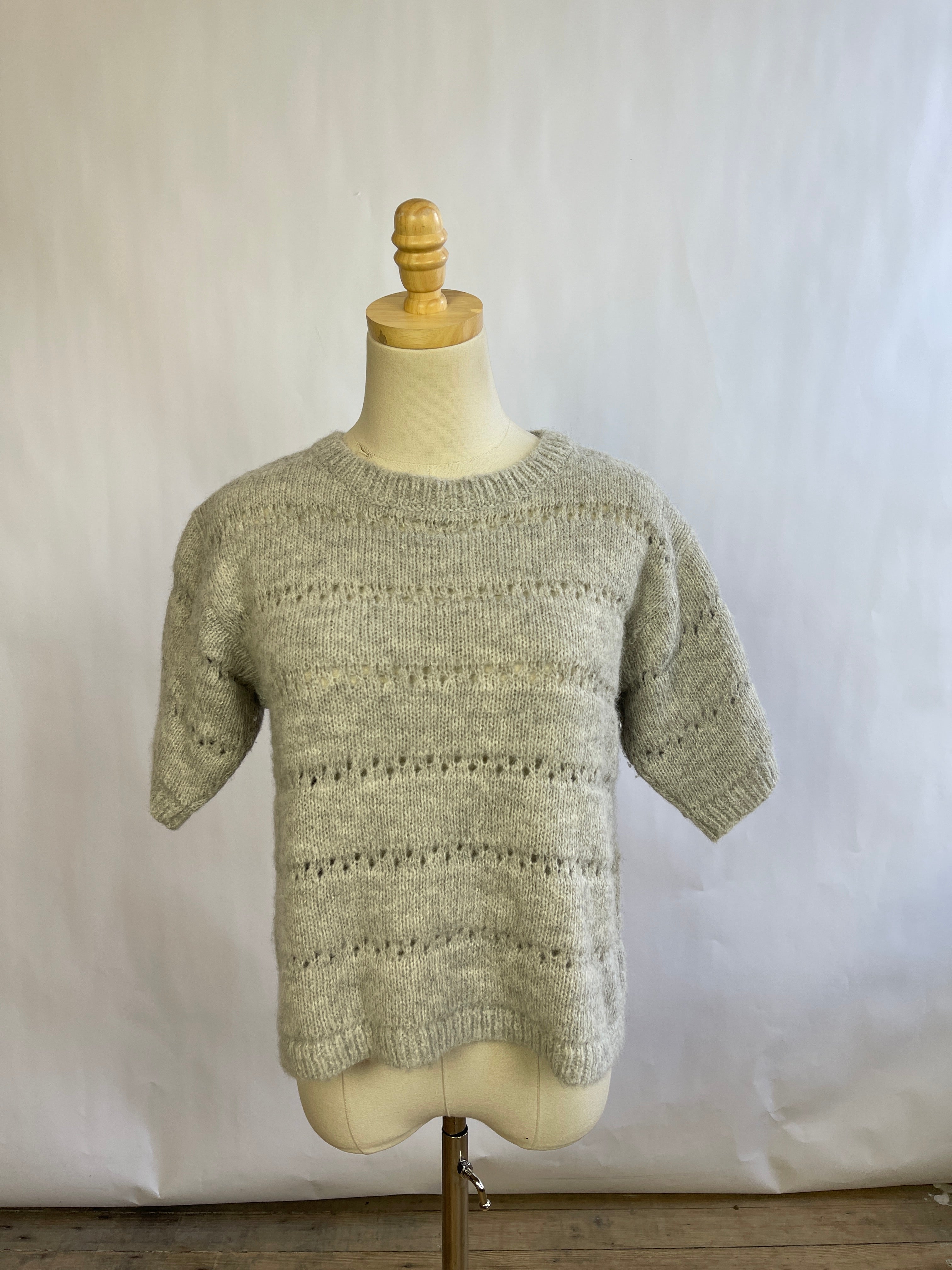 Atelier Delphine Grey Knit Sweater Top (M)