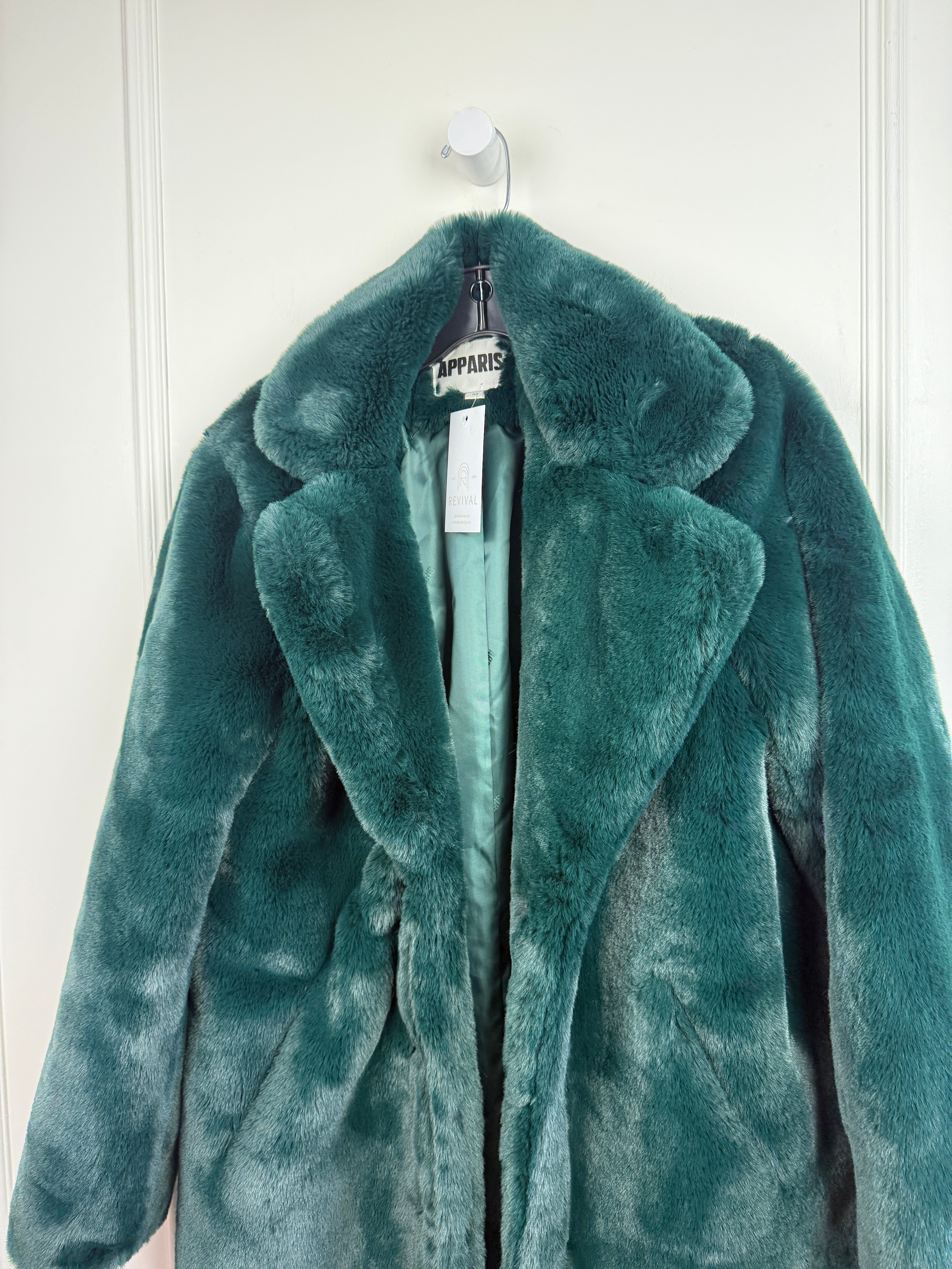 Apparis Faux Fur Green Coat (M)