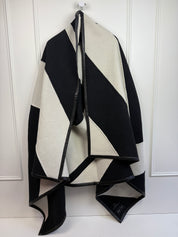 Proenza Schouler Colorblock Cashmere Blanket Cape In Off White / Black (OS)