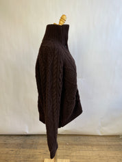 Nili Lotan Andrew Hand Knit Cardigan in Espresso (M)