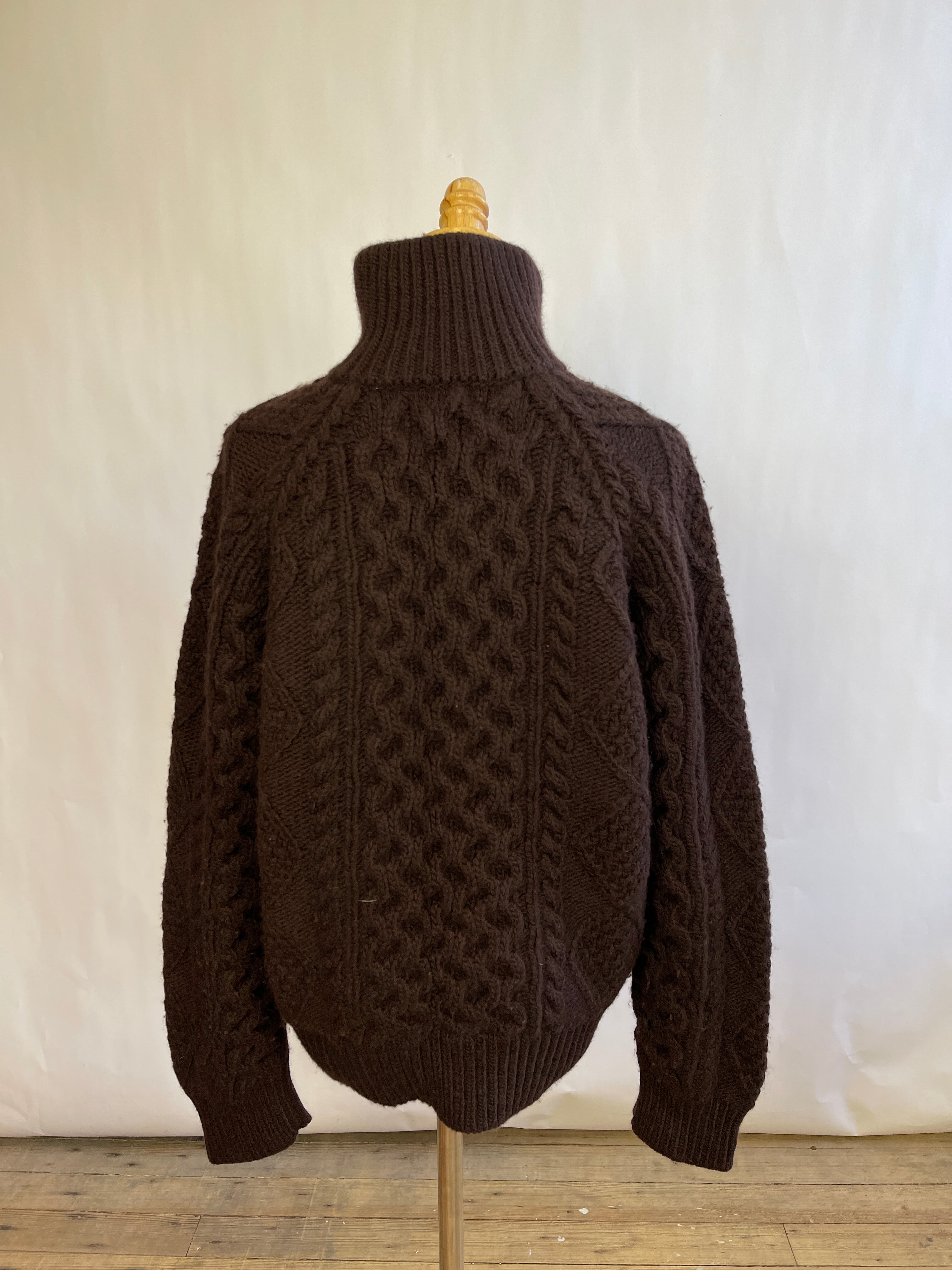 Nili Lotan Andrew Hand Knit Cardigan in Espresso (M)