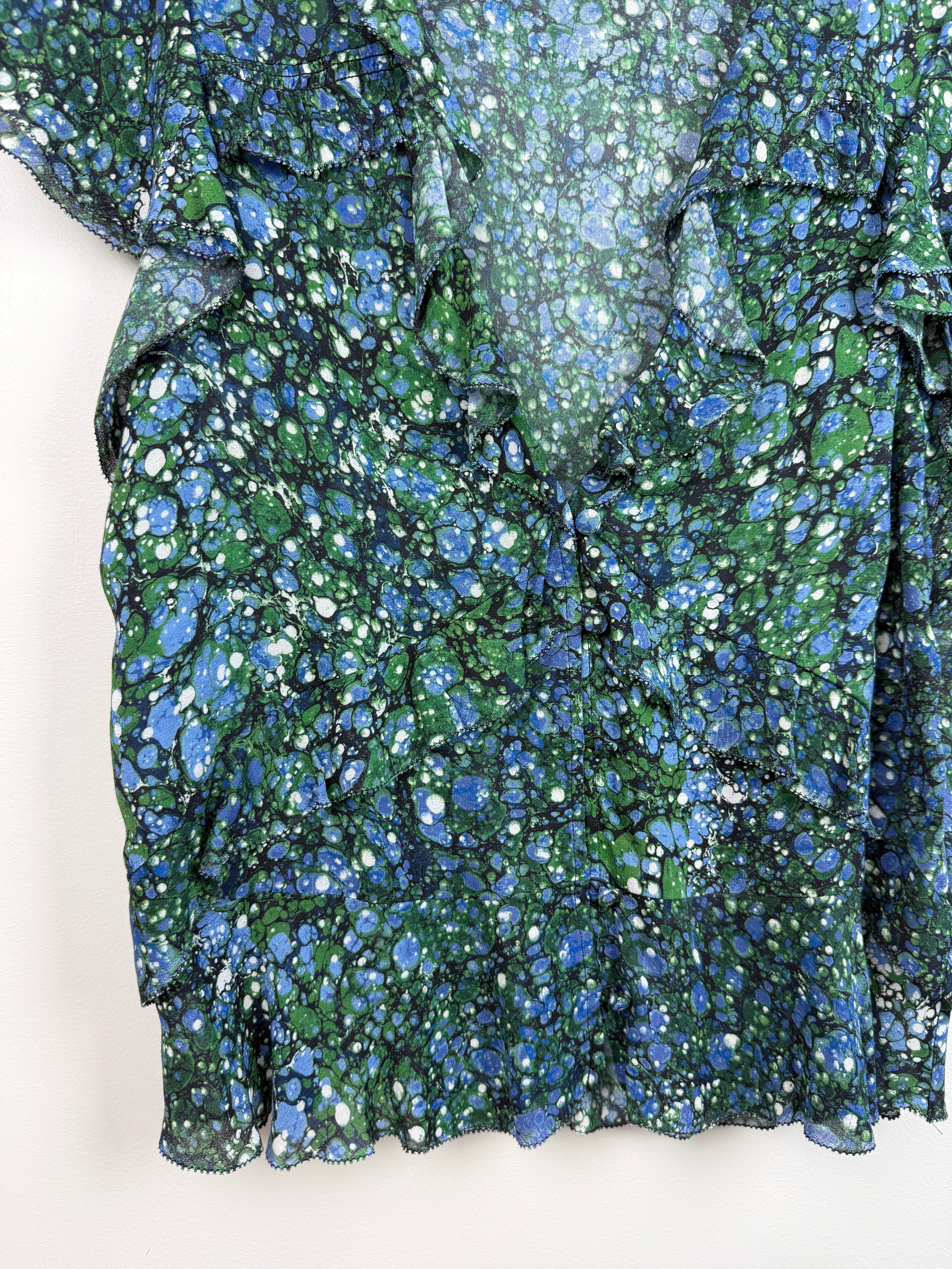 Veronica Beard Short Sleeve Blouse (6/M)