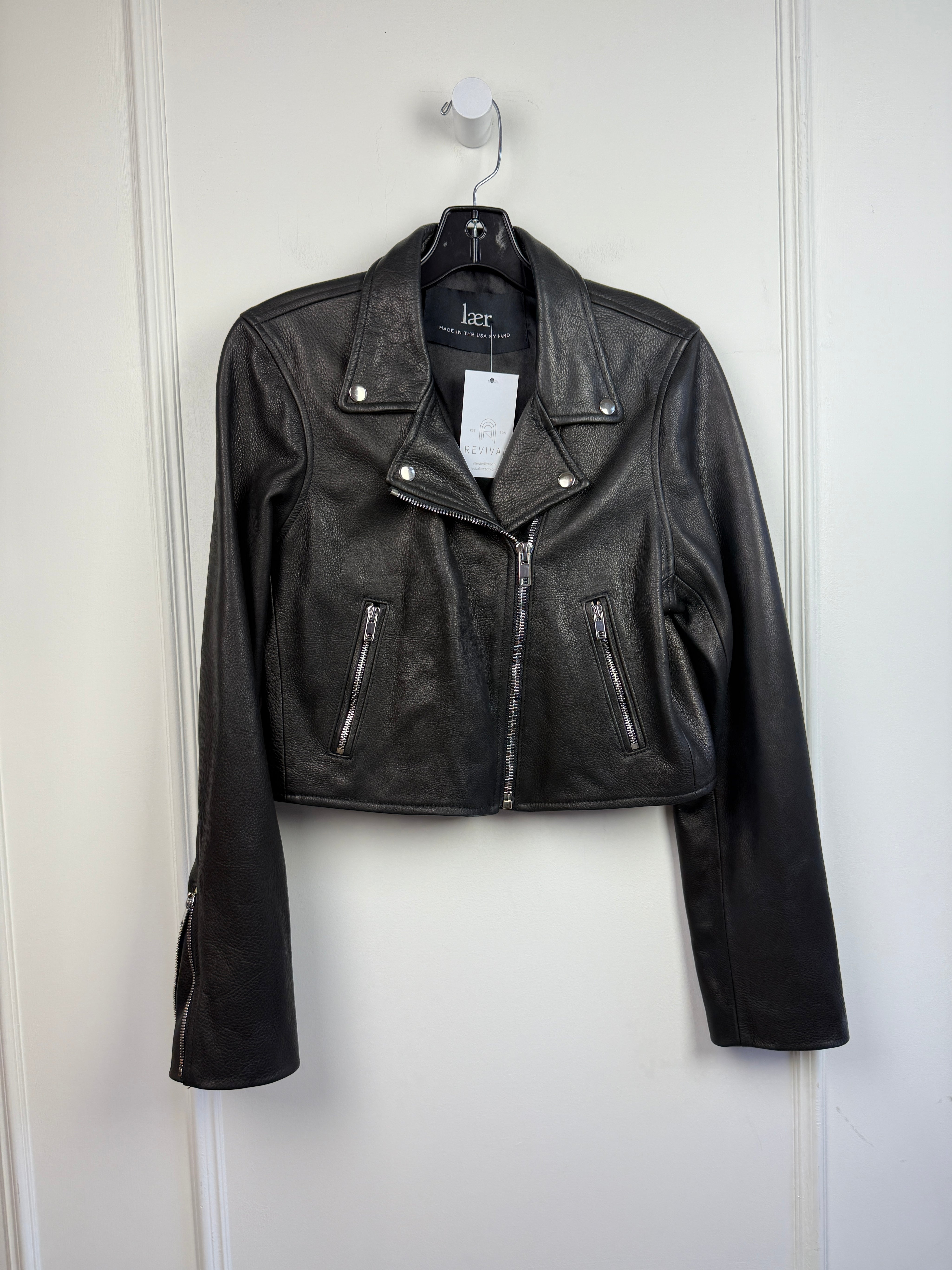 Laer Black Moto Jacket (L)