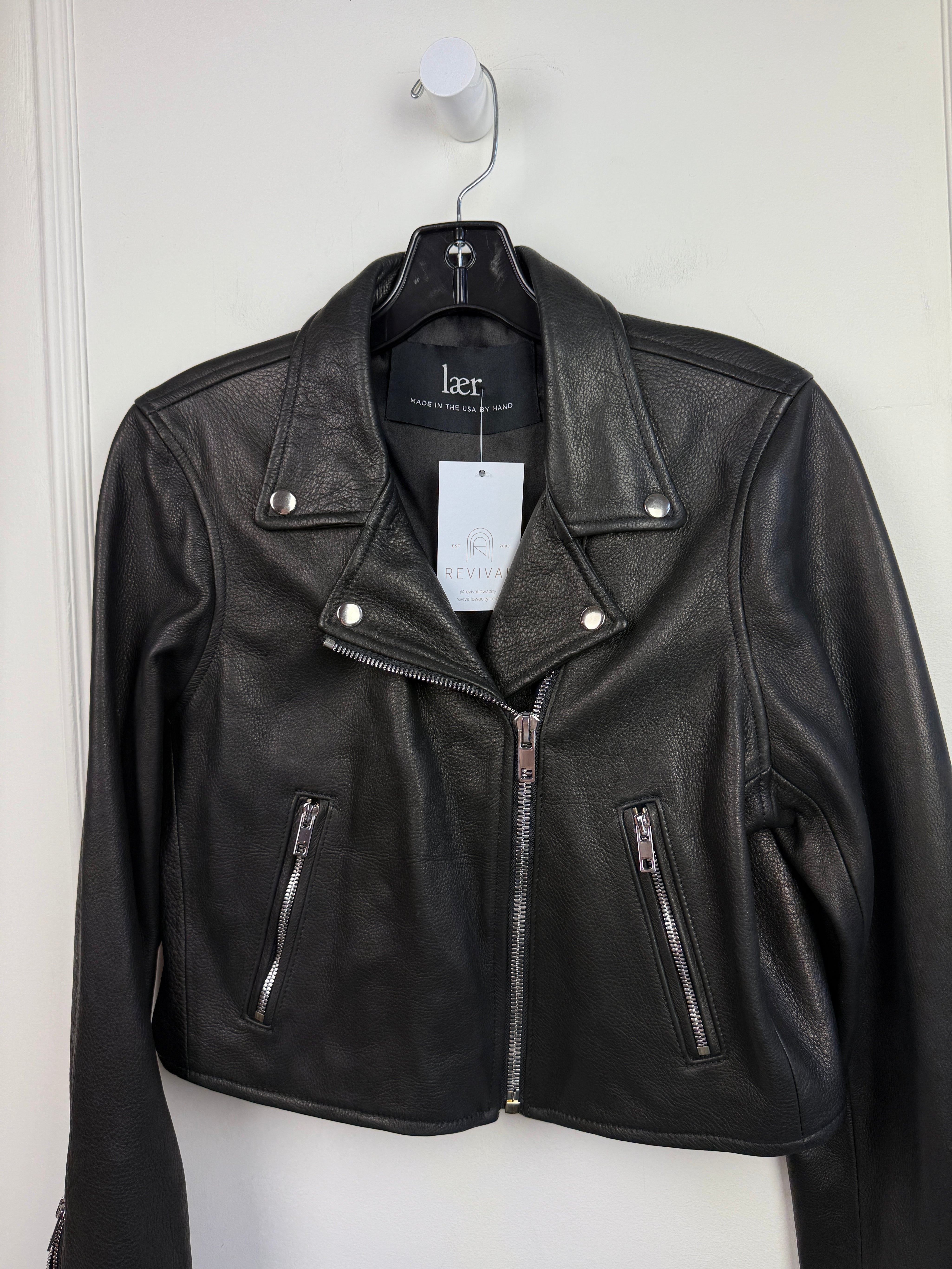Laer Black Moto Jacket (L)