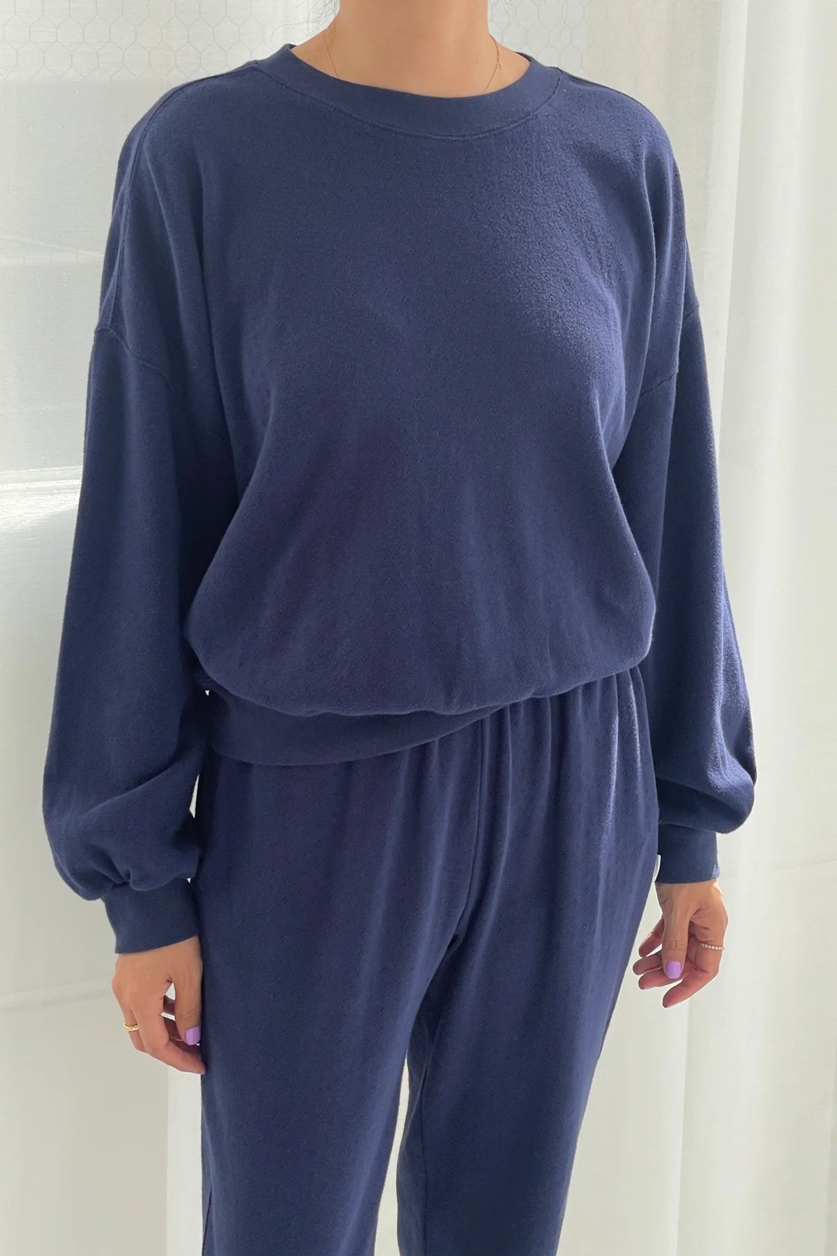 Le Bon Shoppe - Pointelle Core Sweatshirt | Navy