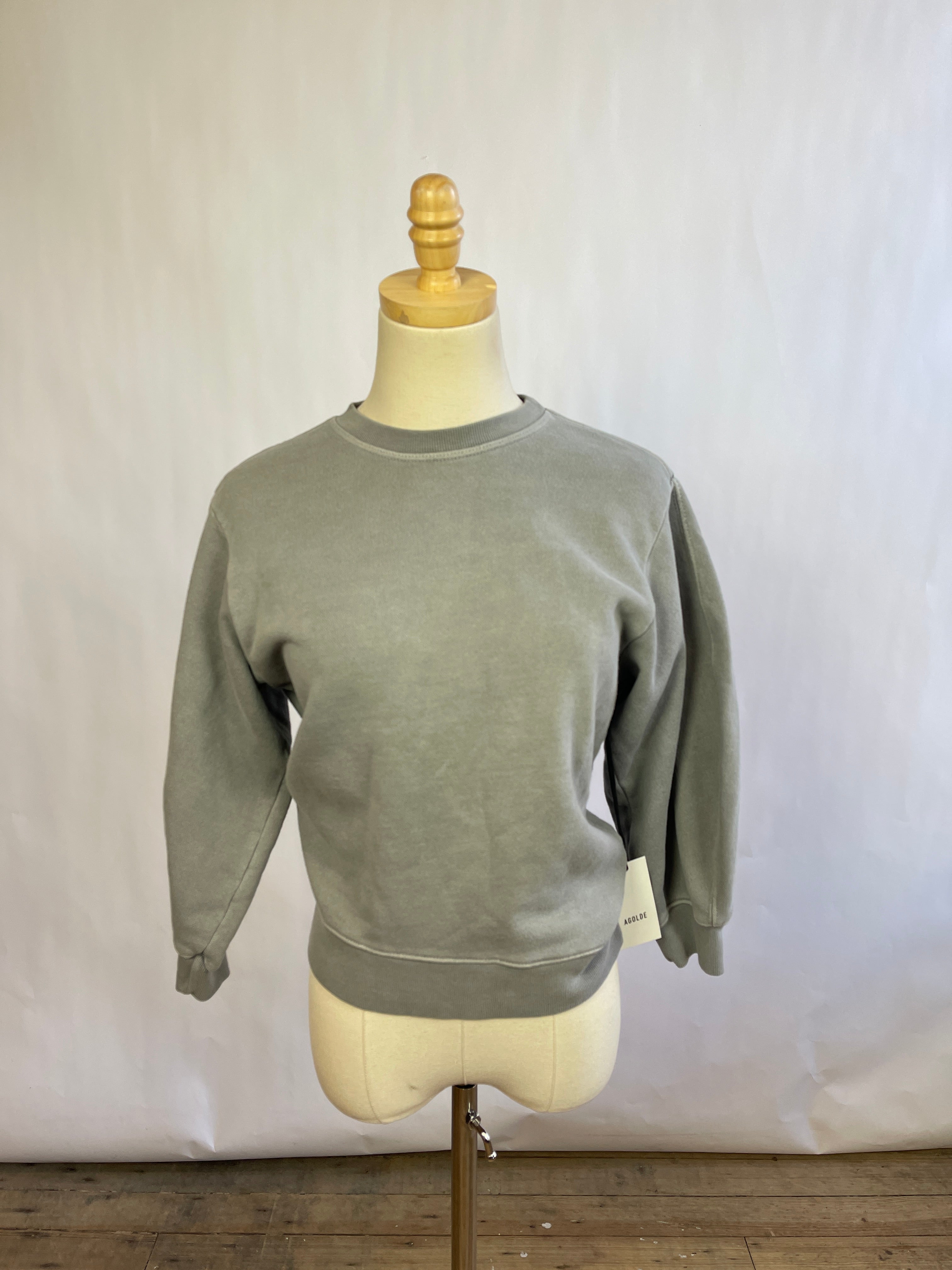 AGOLDE Grey "Thora 3/4 Sleeve Sweatshirt" (XS)