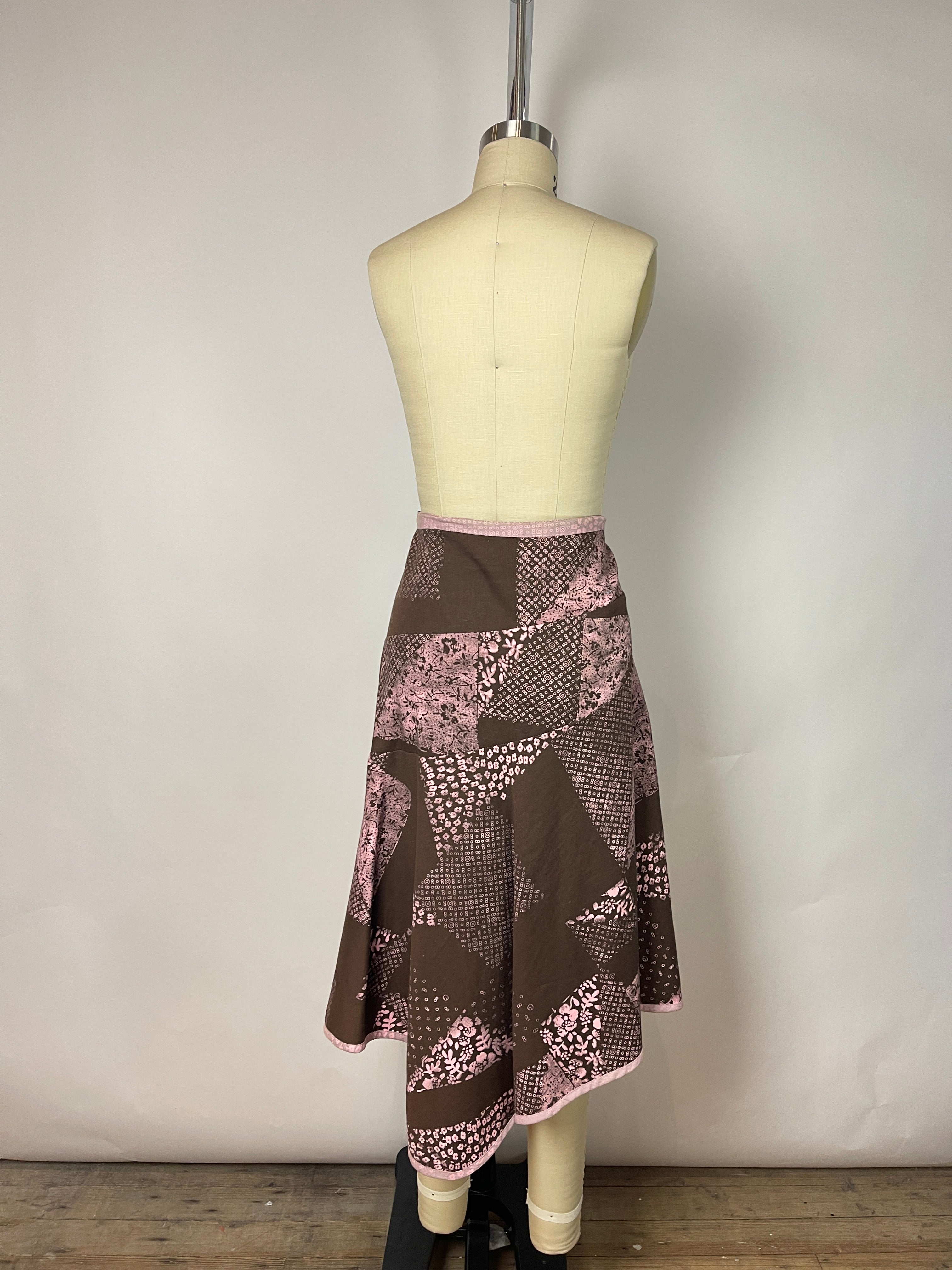 Vintage Brown Asymmetrical Skirt (M/L)