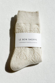 Le Bon Shoppe - Cashmere Pointelle Socks | Cream