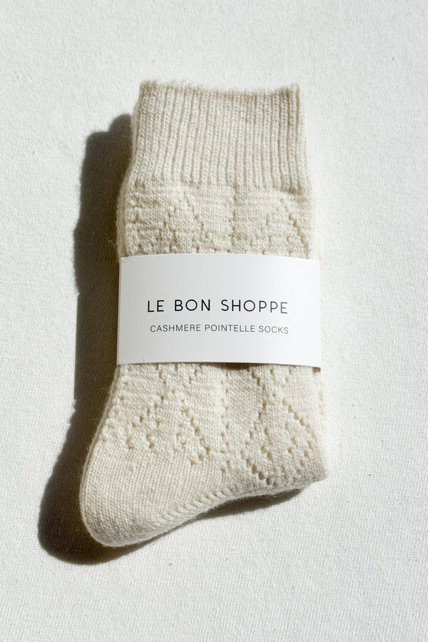 Le Bon Shoppe - Cashmere Pointelle Socks | Cream