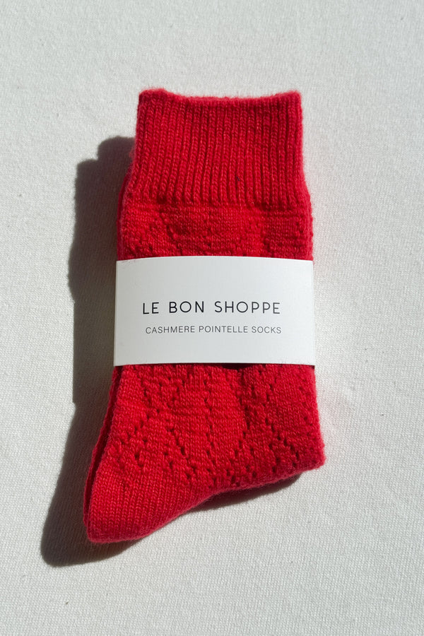 Le Bon Shoppe - Cashmere Pointelle Socks | Red