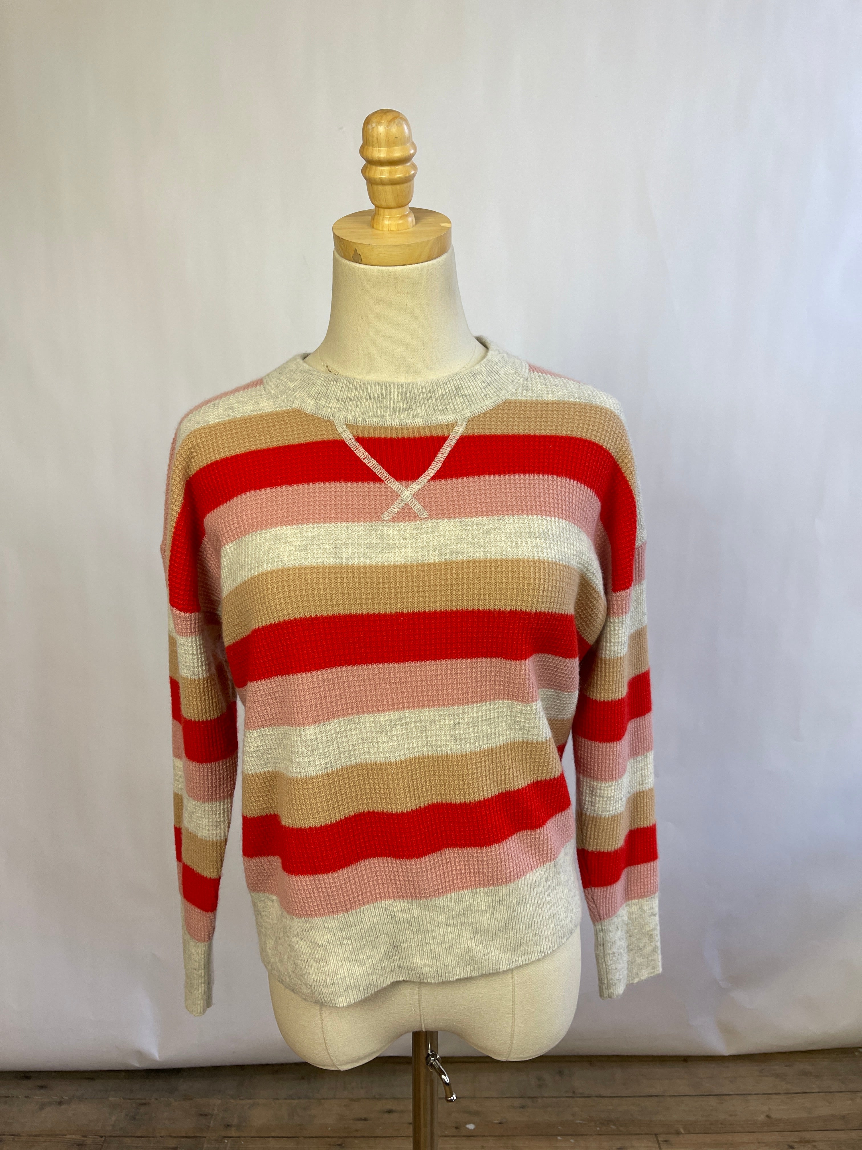 Madewell Striped Cashmere Waffle Top (XS)