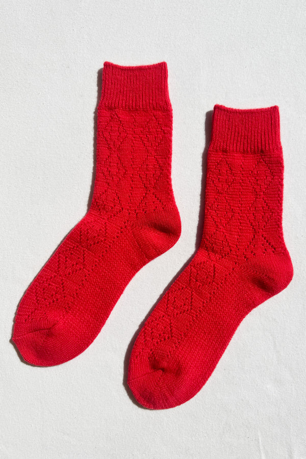 Le Bon Shoppe - Cashmere Pointelle Socks | Red