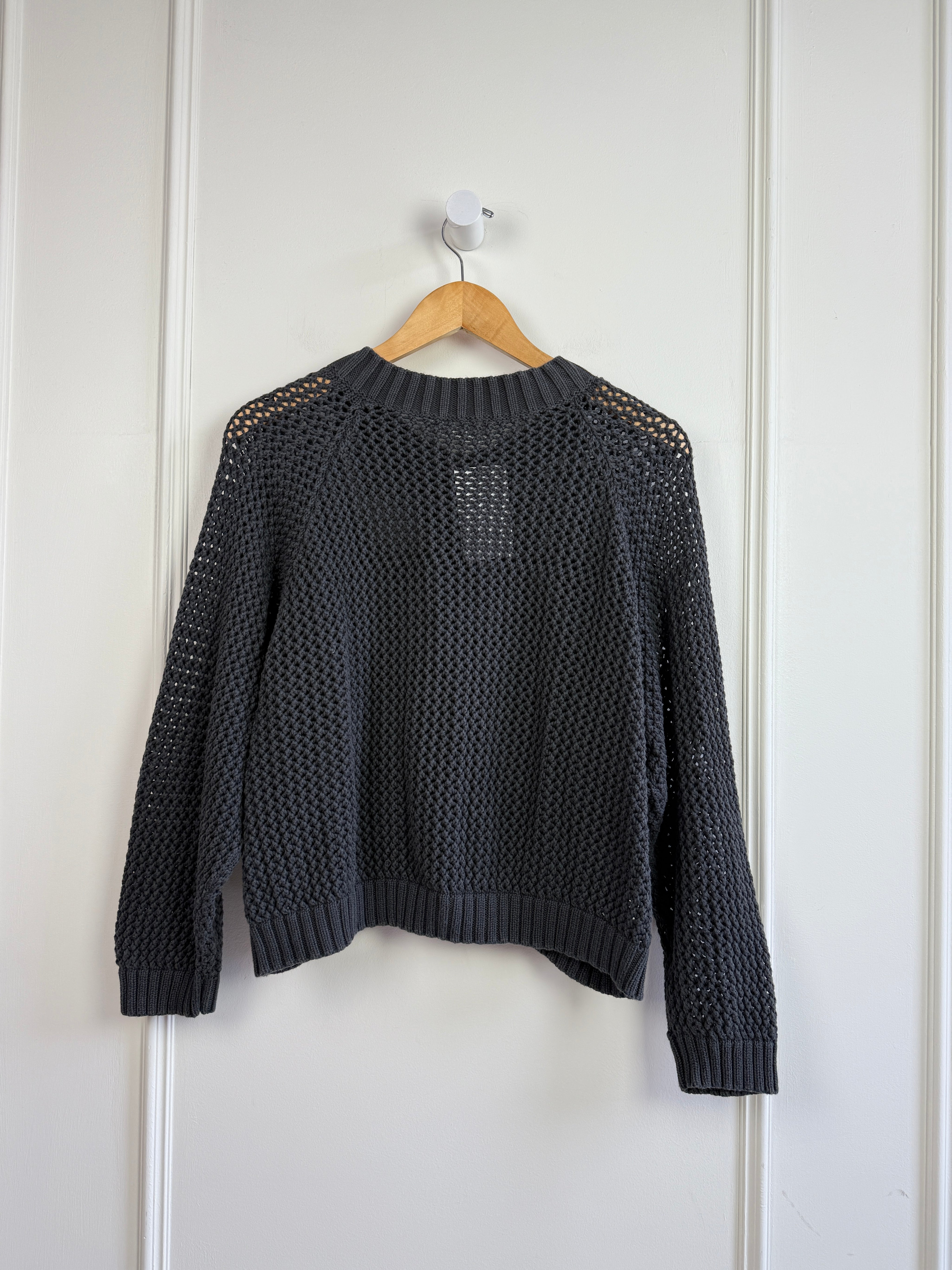 Wol Hide Grey Open Knit Cardigan (M/L)