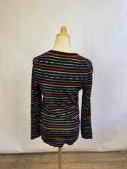 White + Warren Striped Sweater (M)